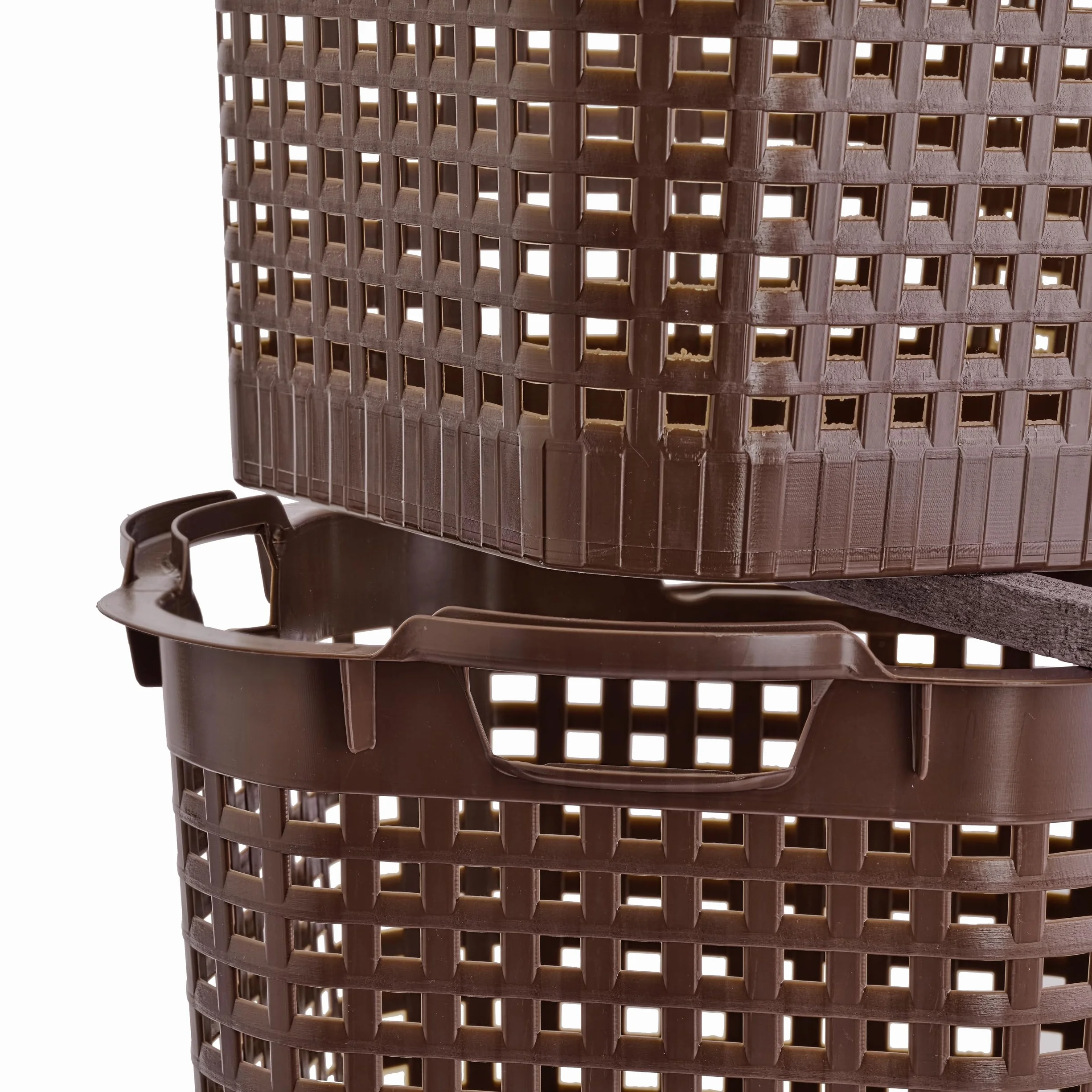 BURI Lot de 5 paniers de récolte de pommes de terre 25 l - Panier de jardin empilable en plastique haute densité marron