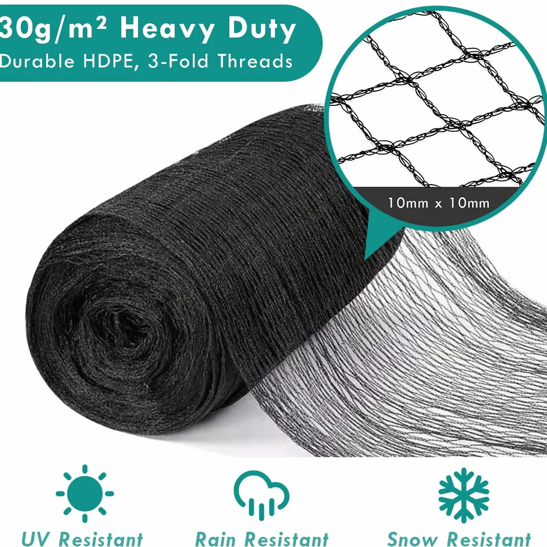Filet de Protection pour Bassin à Mailles Fines 4 x 5m (10x10mm), 30g/m² - Protection des Oiseaux, Anti-Feuilles