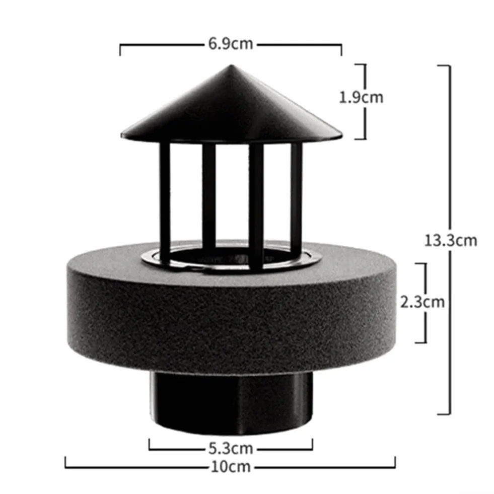 Lot de 2 brumisateurs ultrasoniques à tête unique, mini atomiseur en métal avec anneau flotteur, pour terrariums d'aquarium et reptiles (noir)