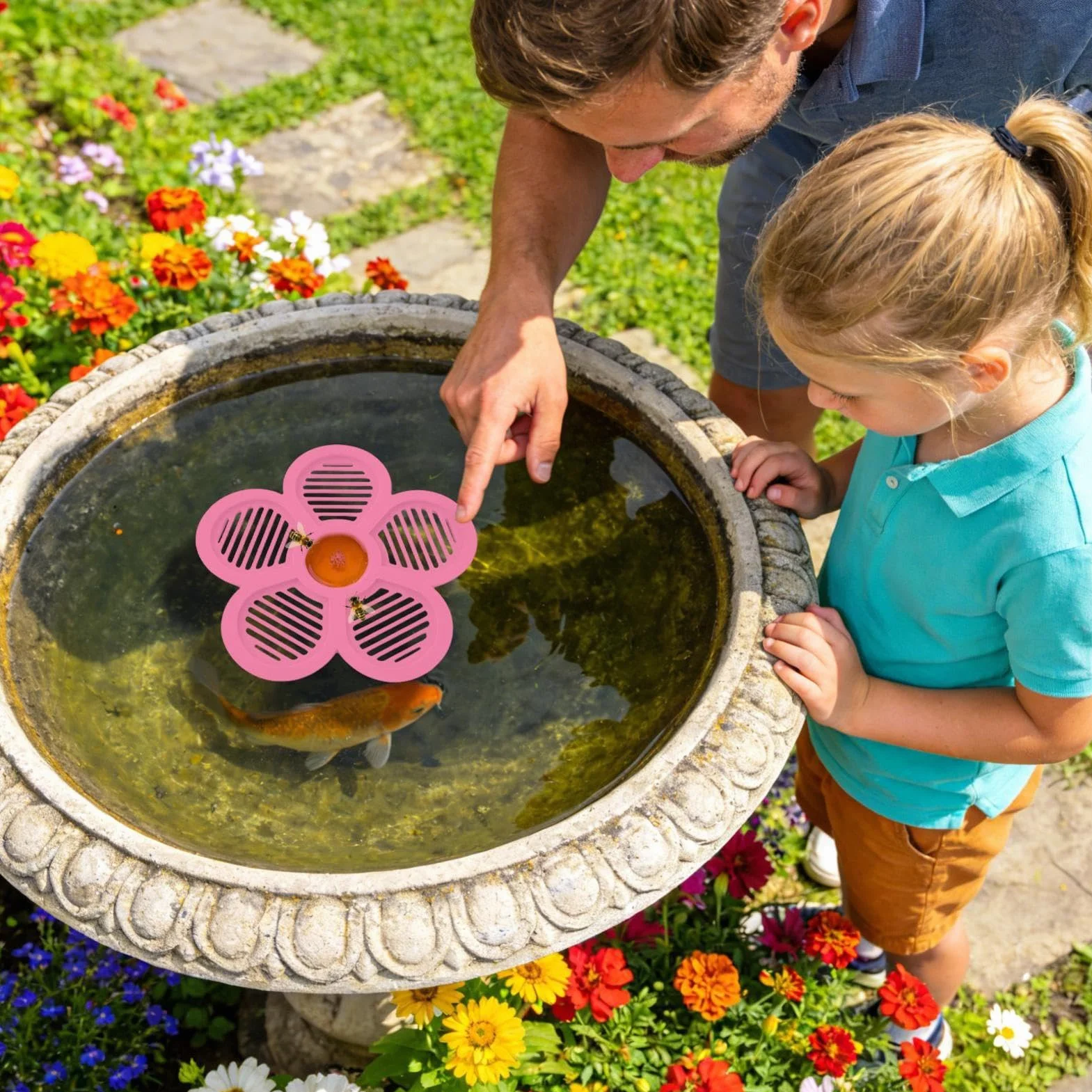 Île À Abeilles Flottante Pour Bassins De Jardin Et Piscines En PET - Auge À Abeilles D'extérieur Grand Teint Et Radeau De Sauvetage Pour Insectes