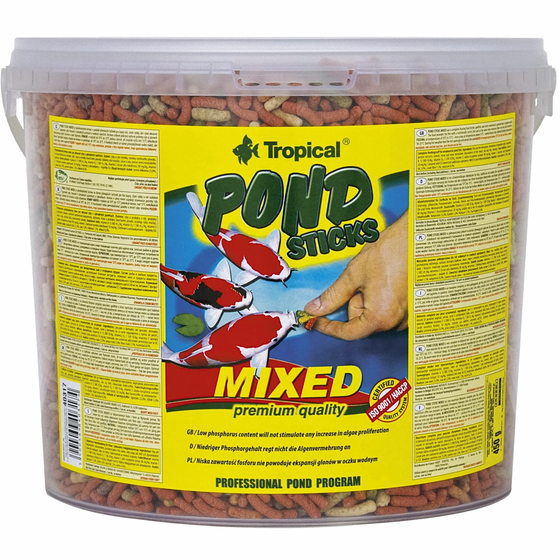 Pond Sticks Mixed 5L 430g Aliment flottants pour carpes koï et Poissons de Bassin