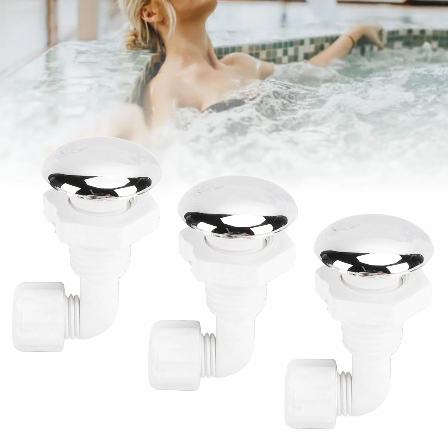 Buses d'air torsadées en PVC robuste pour jacuzzi et piscine - Lot de 3