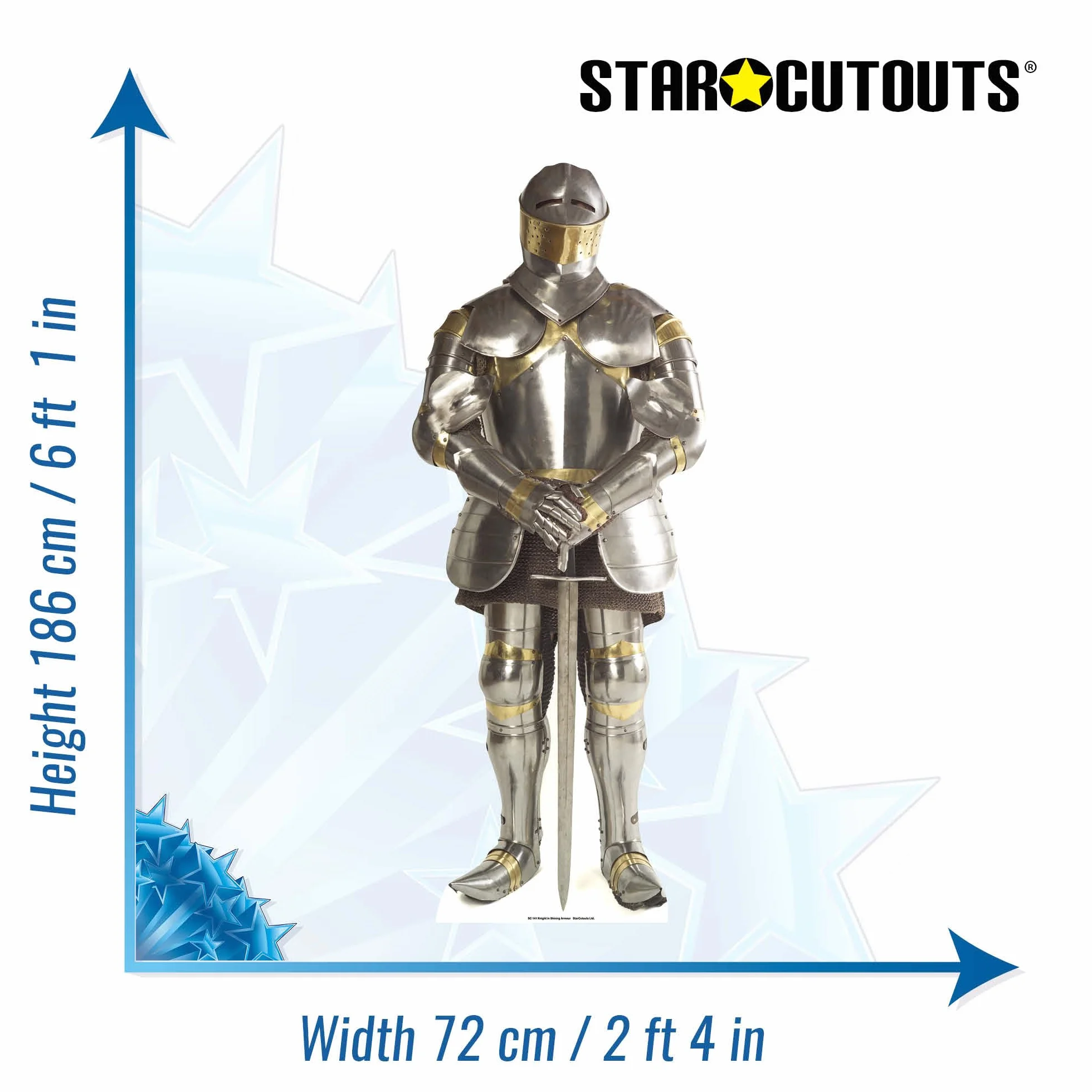 Figurine Géante Chevalier En Armure Etincelante 186 Cm Star Cutouts Stsc141