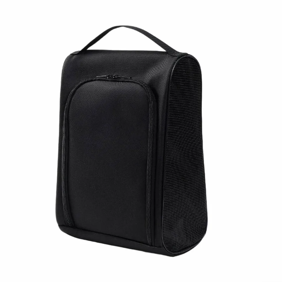 Sac de rangement pour chaussures de golf ventilation poche renforcée noir