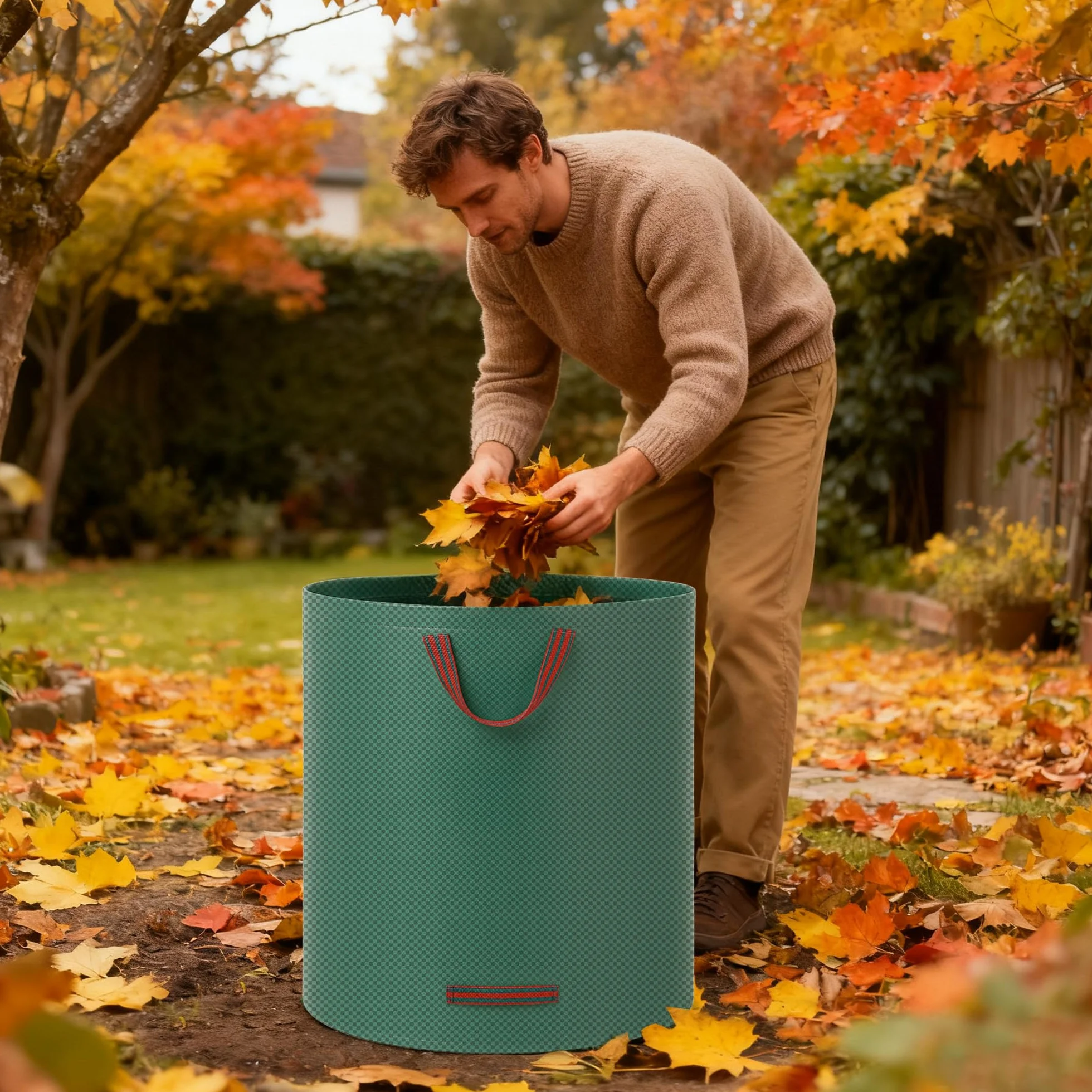 Sac Jardin 500L Pliable Réutilisable Déchets Verts Feuilles
