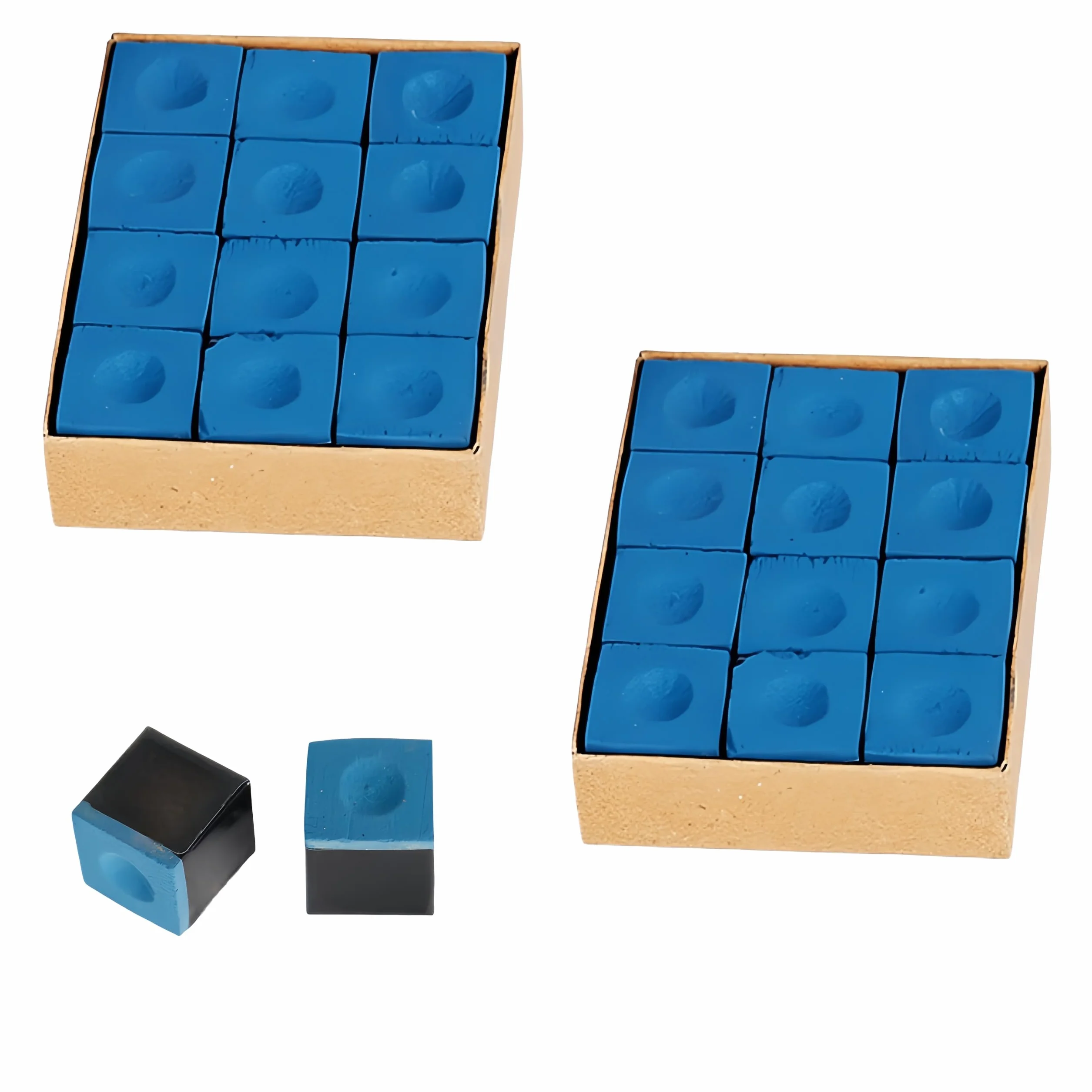 Lot de 24 craies de billard standard pour queues de billard antidérapantes bleues