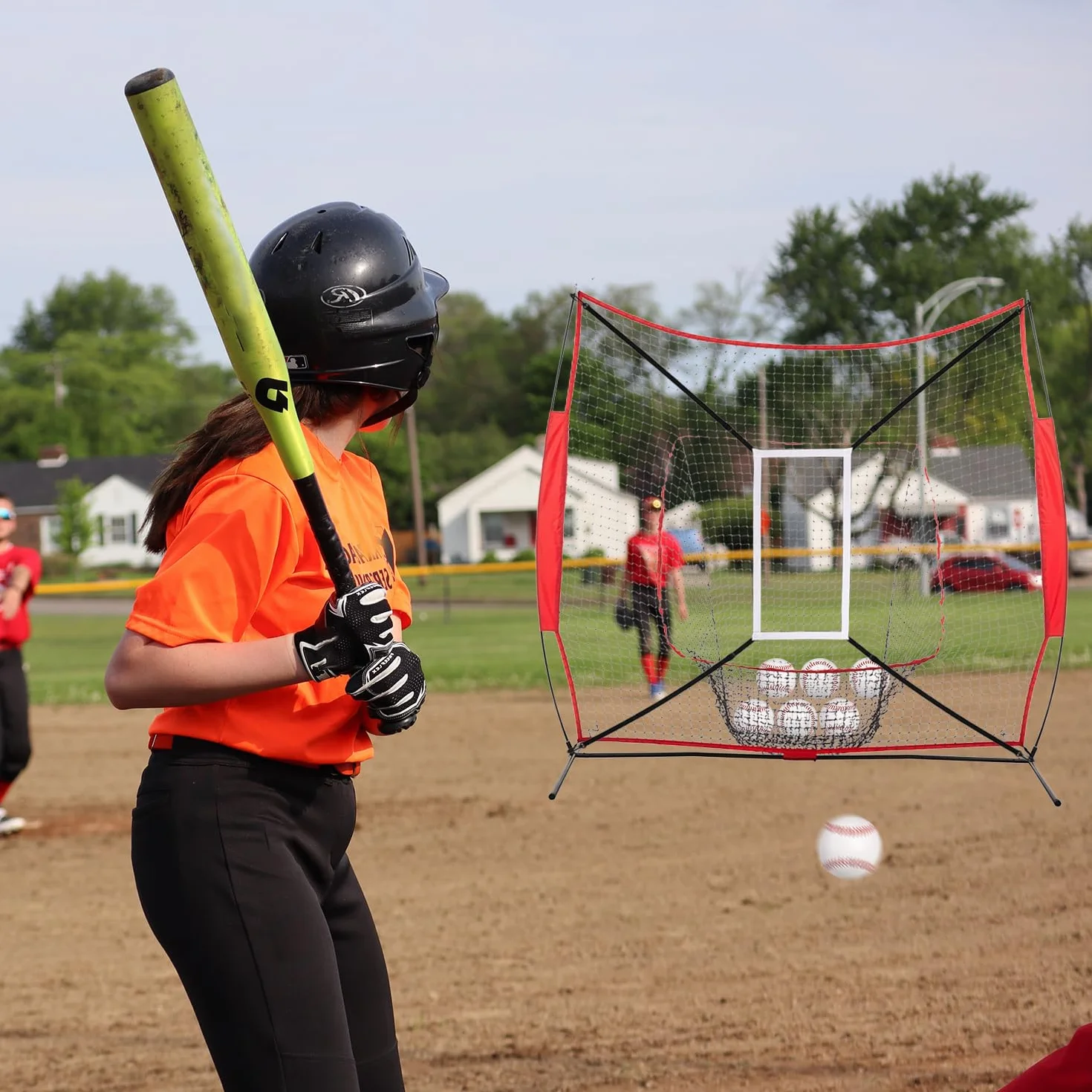 2pcs Filet Entrainement Baseball, Filet de Pratique de Baseball Réglable avec Zone de Frappe Filet de Zone de Frappe de Baseball pour la Pratique de la Précision de l'Entraînement au Lancer