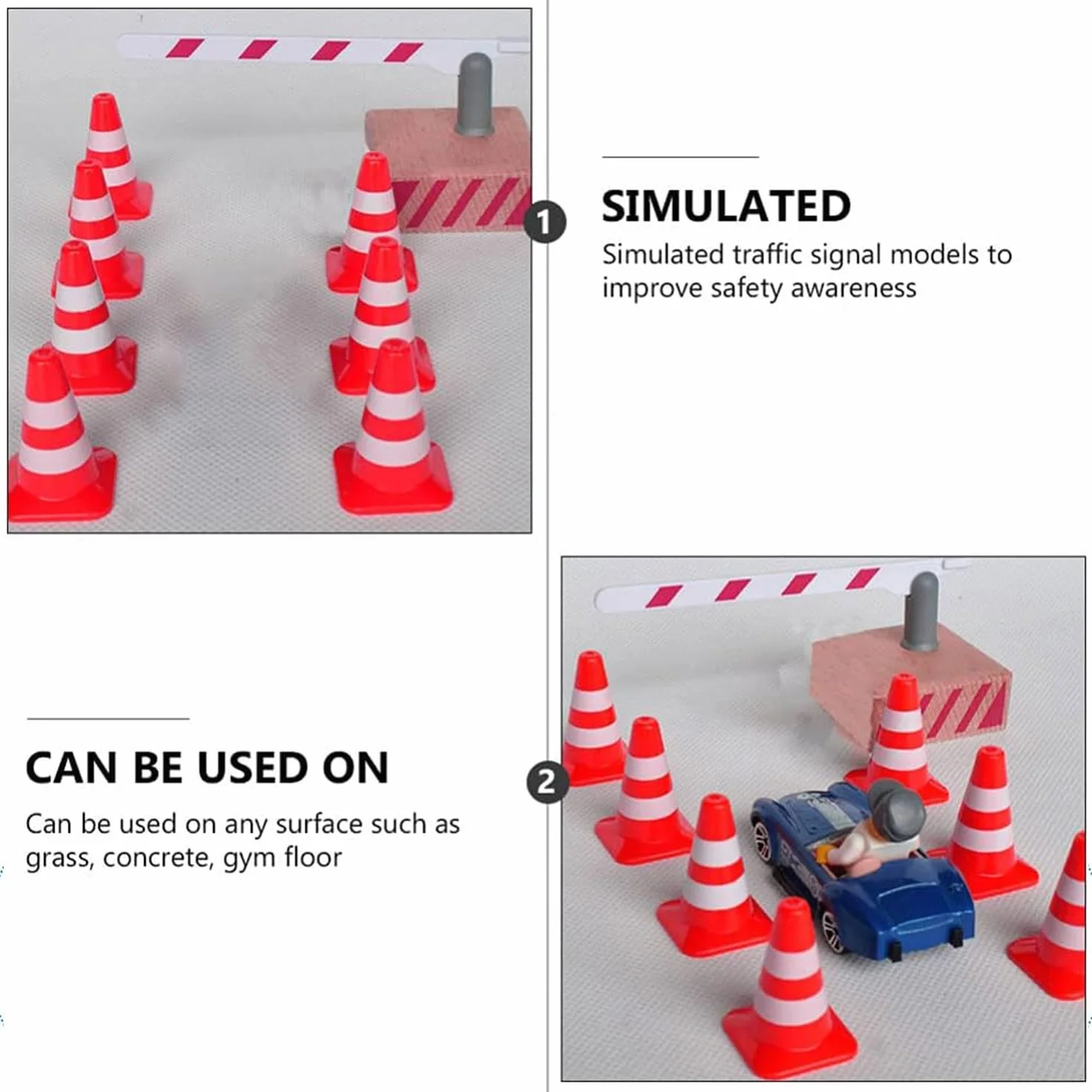 Mini Cônes de Signalisation en Plastique 30 Pièces pour Enfants Jeu de Construction