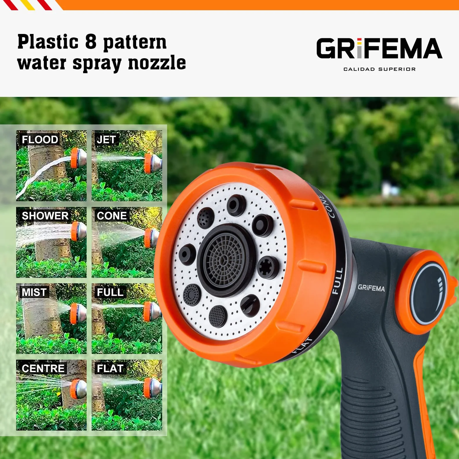 Pistolet arrosage jardin 8 modèles réglables, pulvérisateur multifonctionnel lavage voiture nettoyage cour