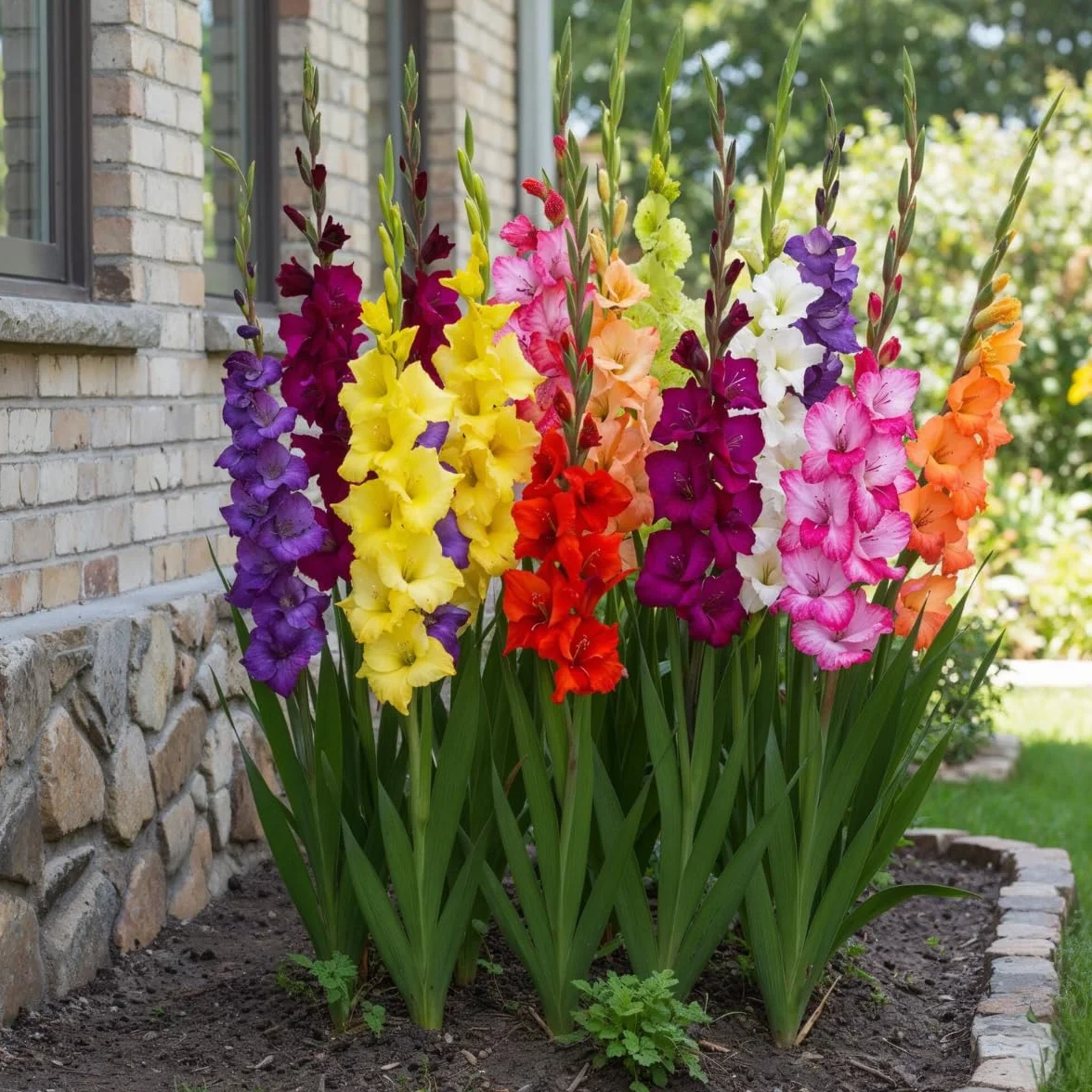 Gladioles Bulbes Collection 50 Bulbes de Fleurs à Planter Exterieur Plantes Vivaces Rustique Hollande