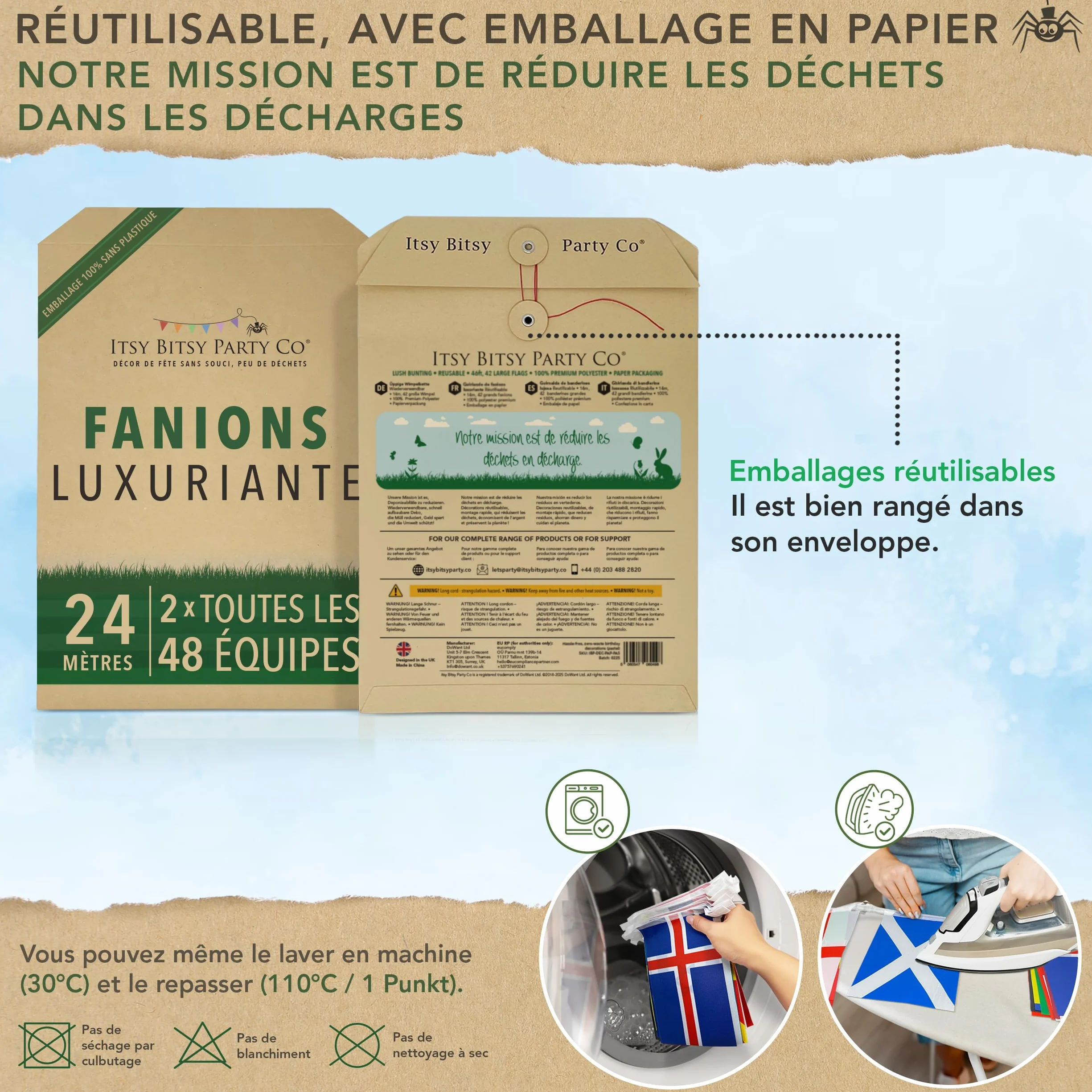 Lot de 2 fanions réutilisables de qualité supérieure pour la coupe du monde de football 2026 – Décorations de la coupe du monde de football 2026 – Vu à la télévision, bannière en polyester de qualité