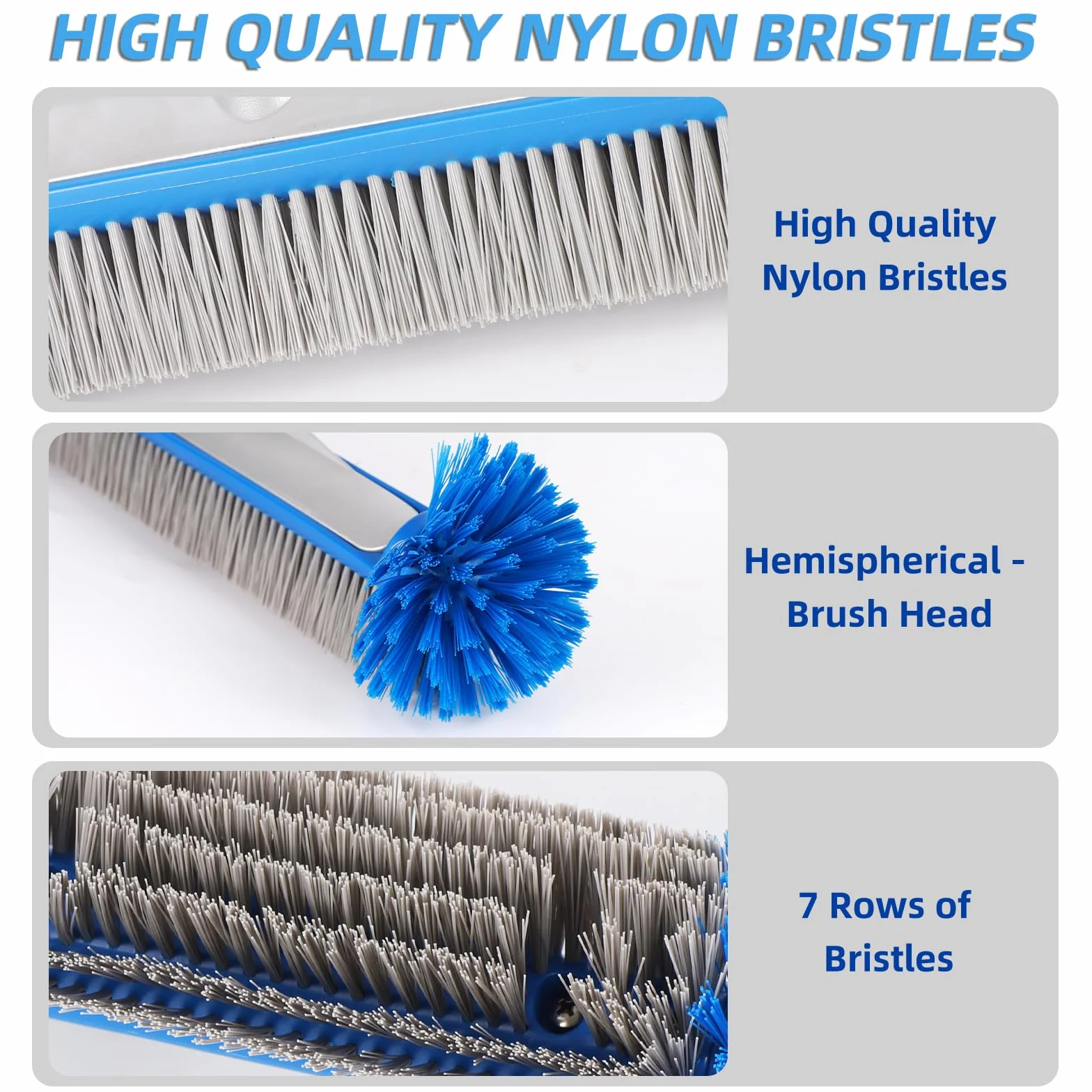 FIFBANG Brosse de Piscine 43cm Plastique Éponge Ronde Nettoyage Carreaux Salle de Bain