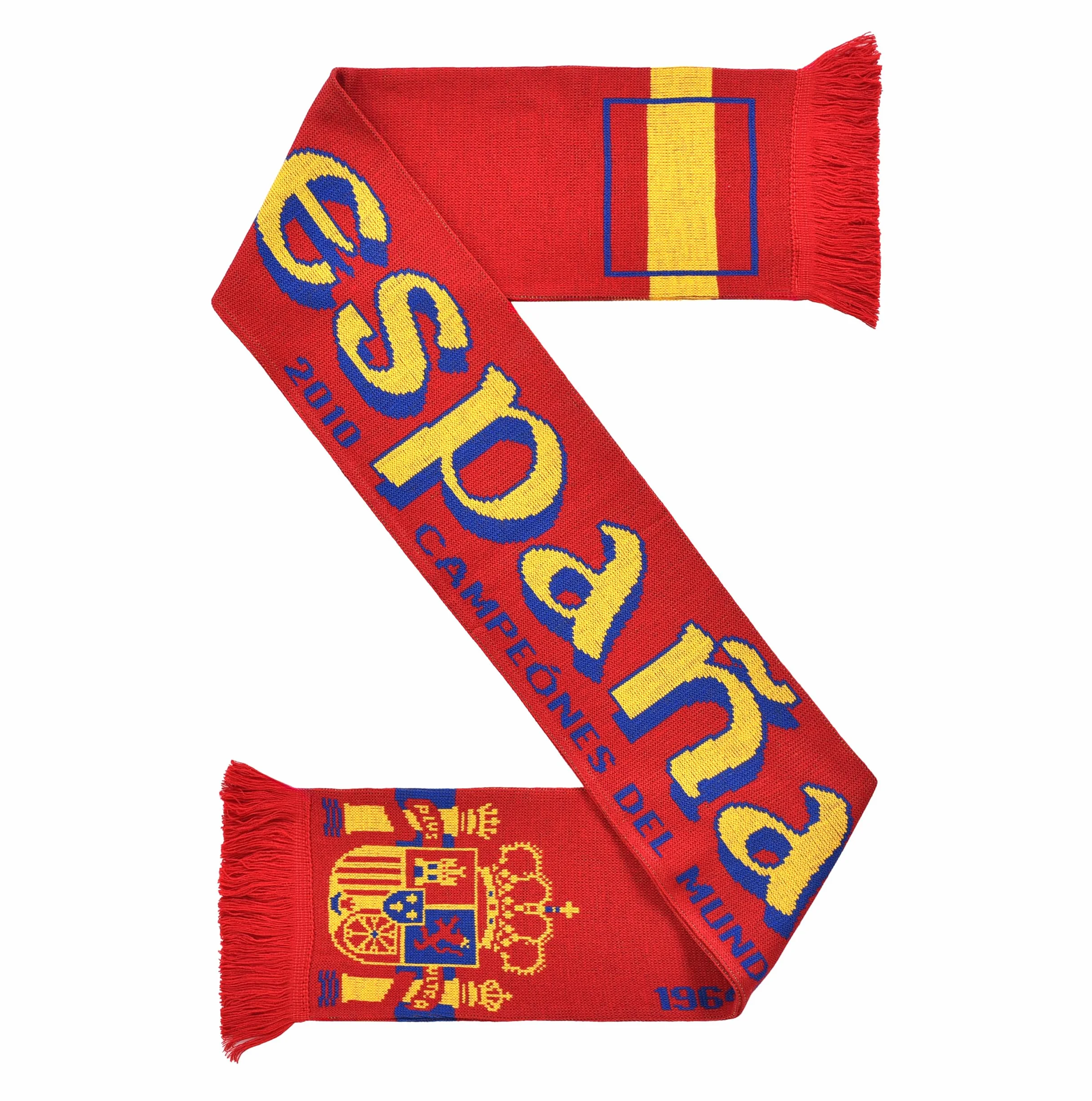 Euroscarves Espagne Espana Écharpe en tricot, Rouge, jaune, bleu, Taille unique