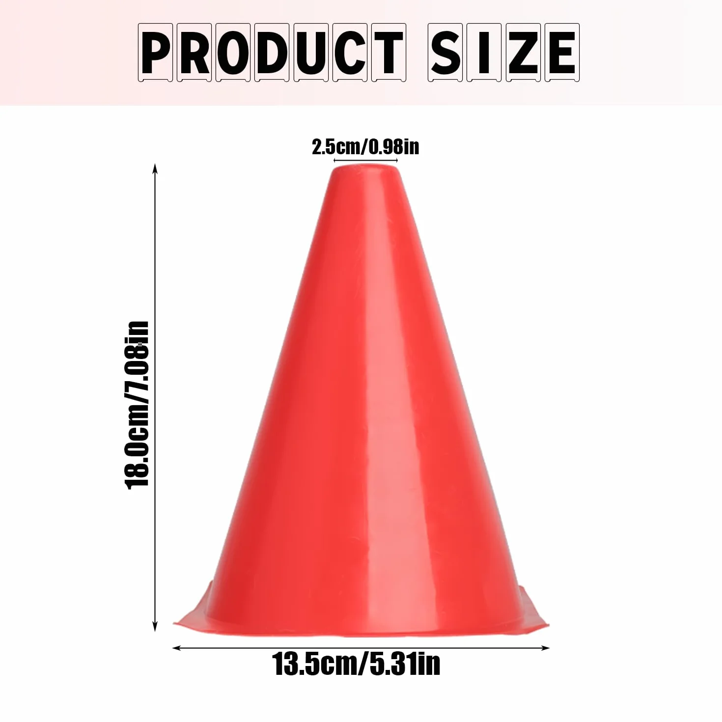 Cônes de Signalisation Rouges 18 cm Plastique pour Entraînement Football Fitness