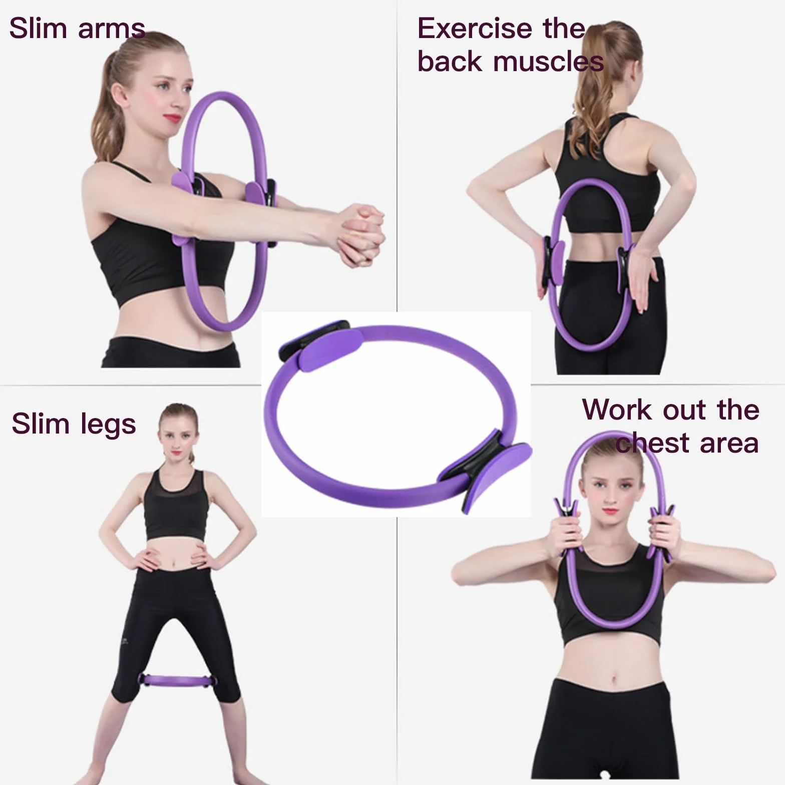 7 Pièces Kit Pilates Maison Accessoire Pilates Femme Kit: Yoga Ball, Resistance Bands, Pilate Ring, Yoga Band, Pompe à air pour l'Entraînement à Domicile et en Studio