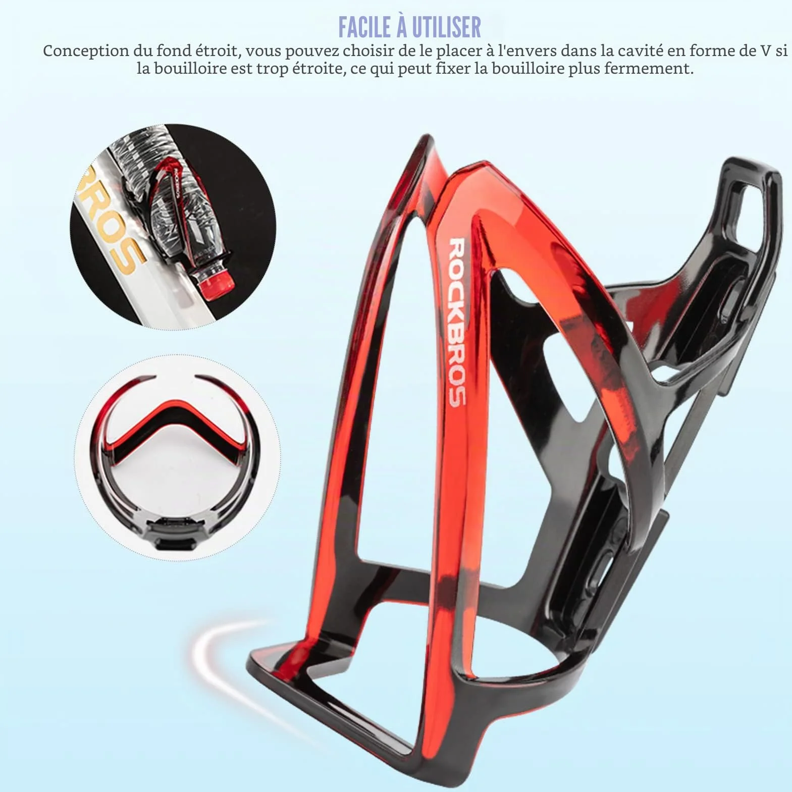 ROCKBROS Porte-bidon vélo 35g Léger Universelle VTT Route Lot de 2