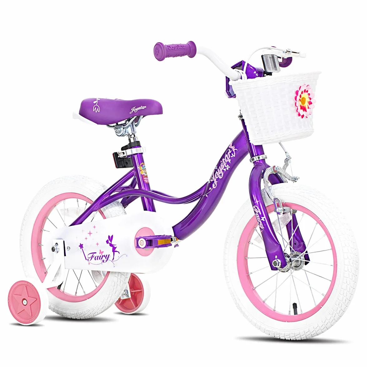 JOYSTAR 12/14/16/18 Pouces vélo pour Enfants de 2 à 9 Ans, vélo pour Filles de 12/14/16/18 Pouces avec stabilisateurs et Panier