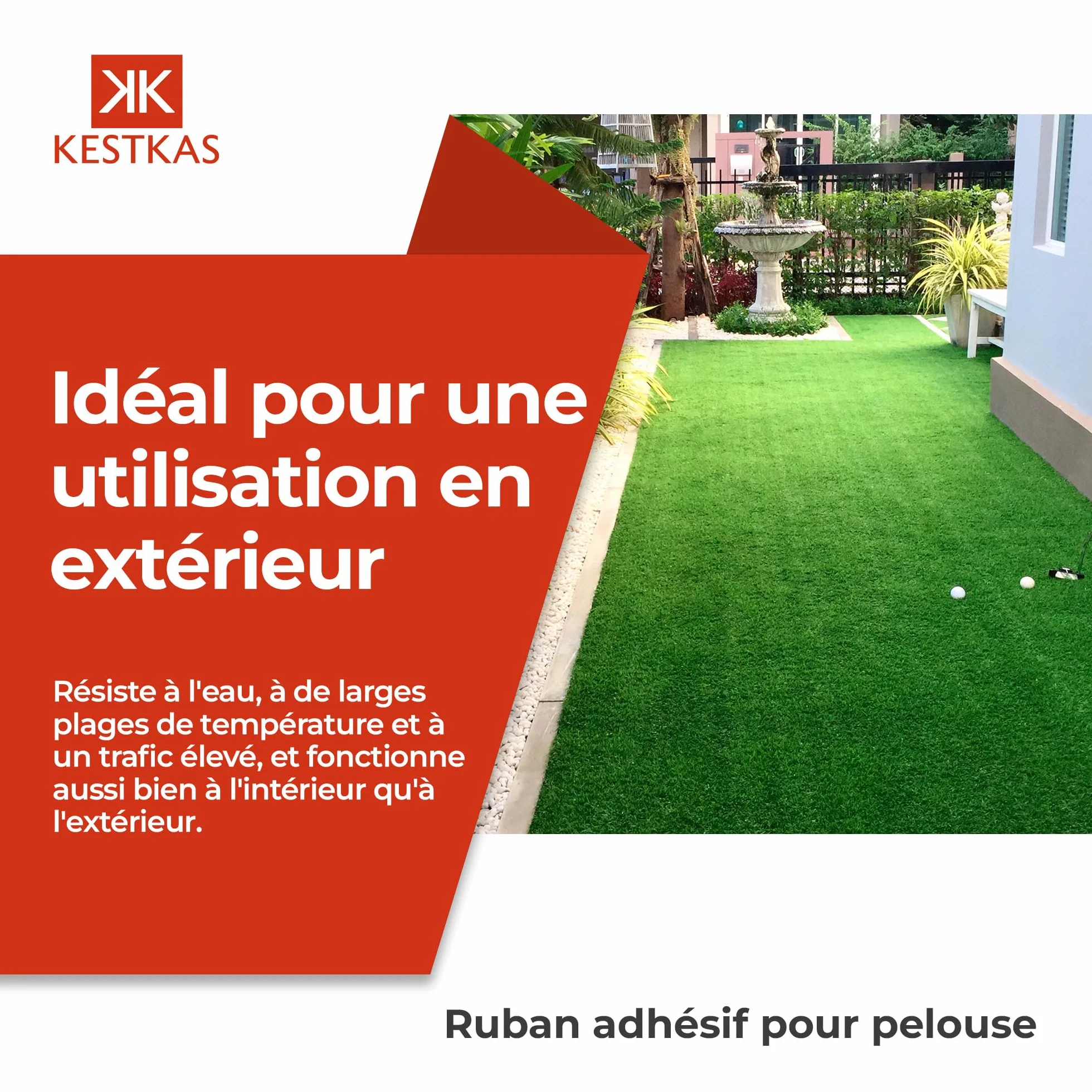 Bande de Jonction Gazon Synthétique 15cm x 10m (x2) Ruban de Jointure Extérieur