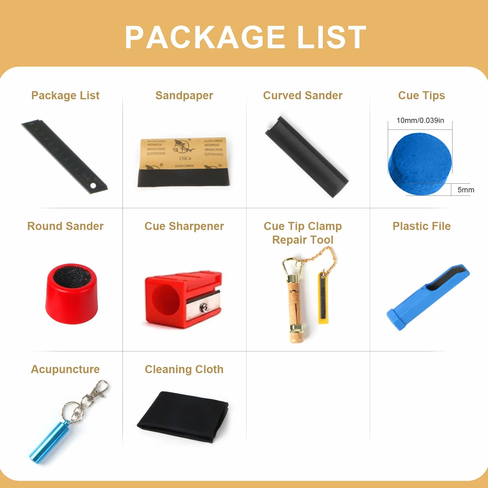 11 Snooker Outils de réparation pour Queue de Billard et Accessoires de Rechange en Cuir