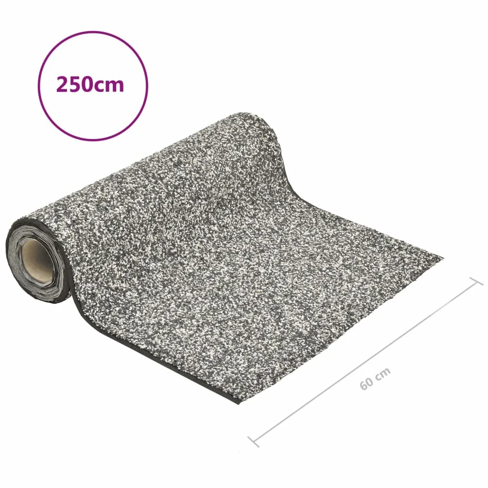 Tomostar Revêtement de Pierre Tapis Gravillonnée Gris 250x60 cm