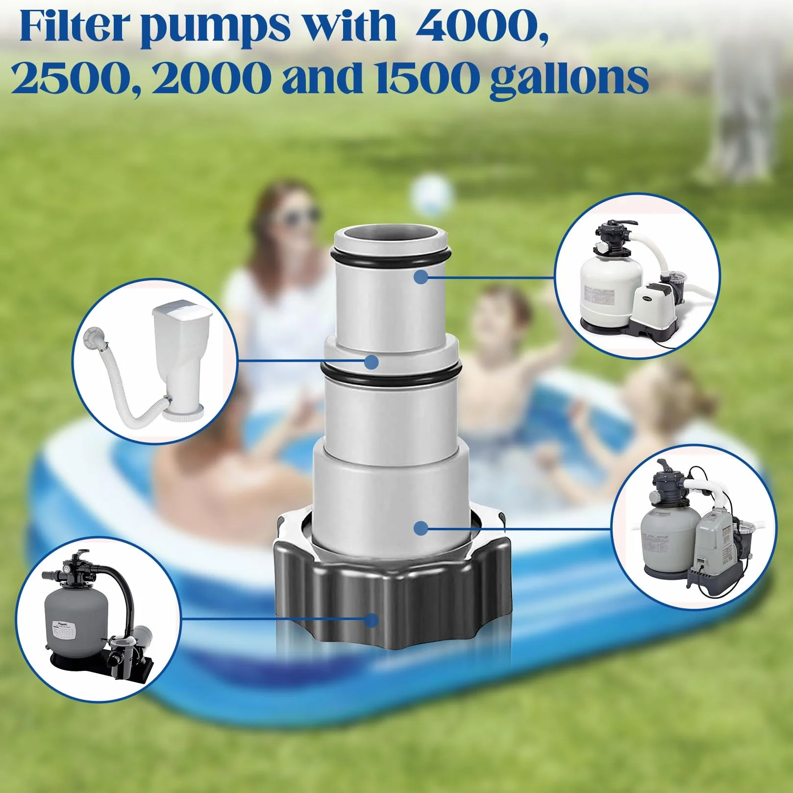 Adaptateur Tuyau Piscine 32-38 mm Raccord pour Intex