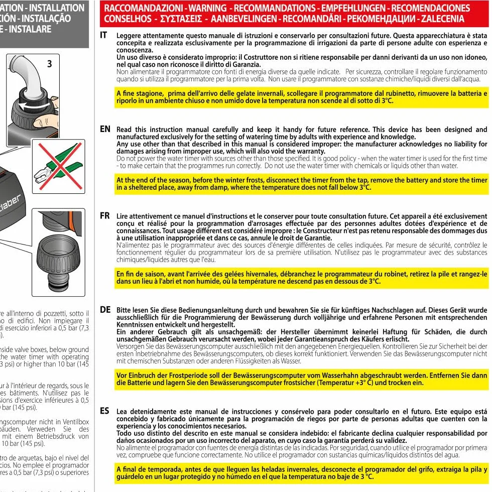 Claber Aquauno Logica programmateur arrosage automatique une voie