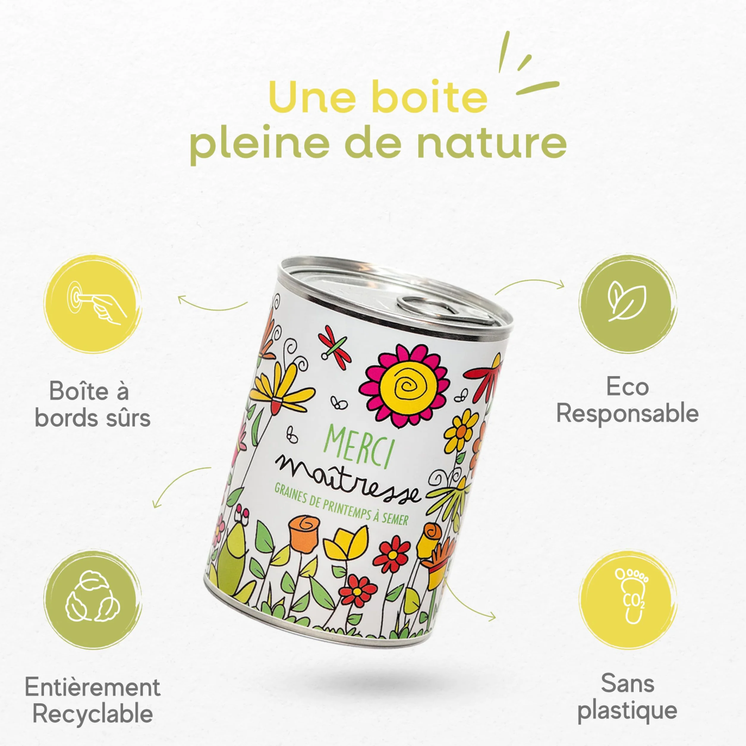 Mauvaises Graines Kit de Plantes à Semer en Boîte Cadeau Original Fabriqué en France