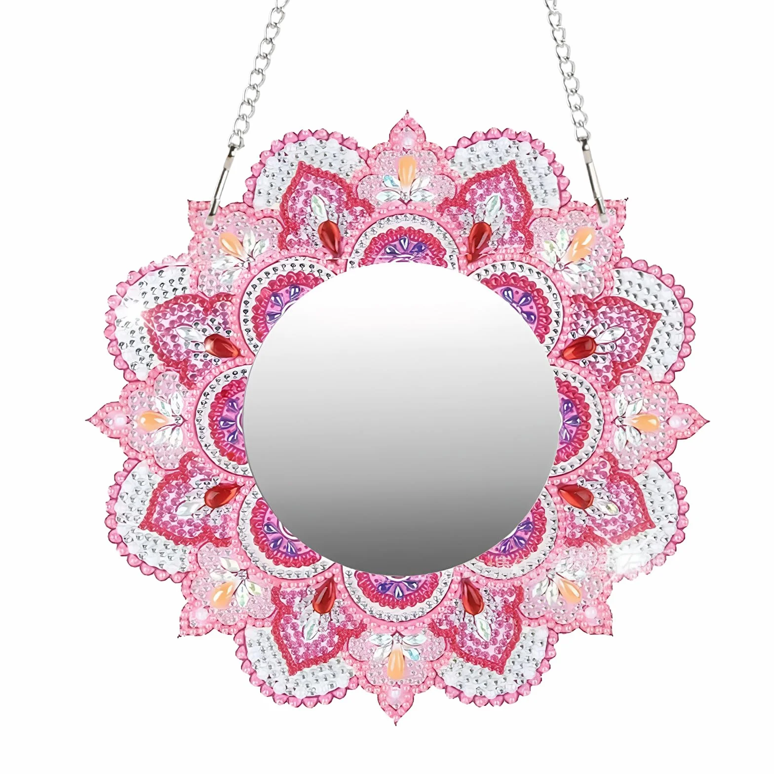 5D Diamond Painting Mirror Mandala DIY Kit pour Decoration Chambre Murale Filles 5-12 Ans