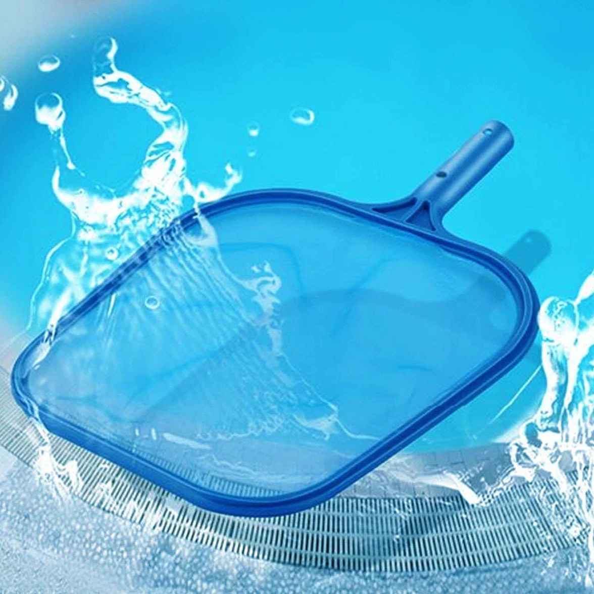 Épuisette de Surface pour Piscine Professionnelle Plastique Rake Net Mesh Skimmer Bleu