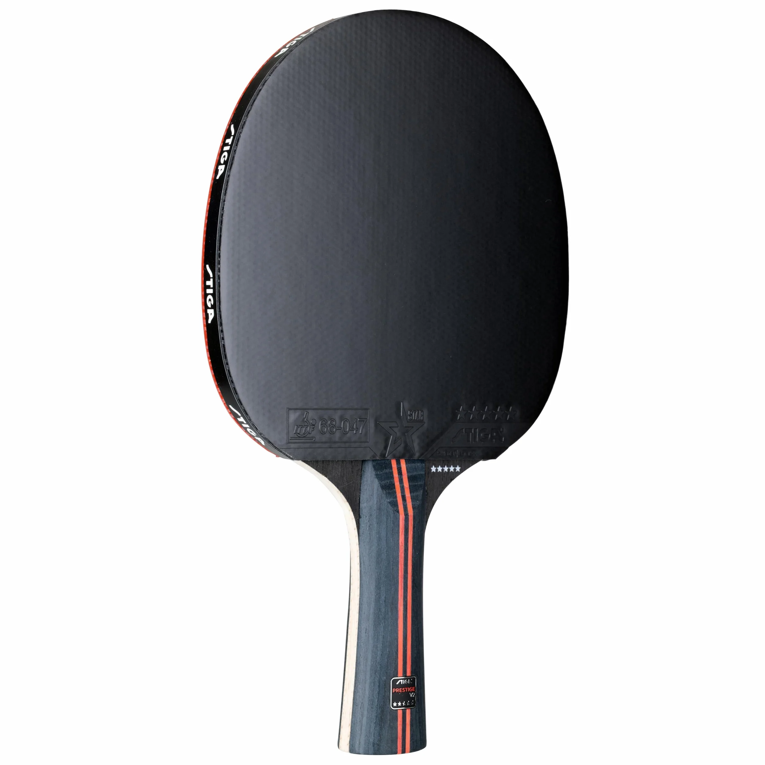 STIGA Raquette de Tennis de Table Prestige V2 – Raquette 5 Étoiles Offensif, Haute Vitesse, Bois 5 Plis, Manche Concave, Technologies ACS & WRB, Revêtement ITTF Star 5, Mousse 2,0 mm