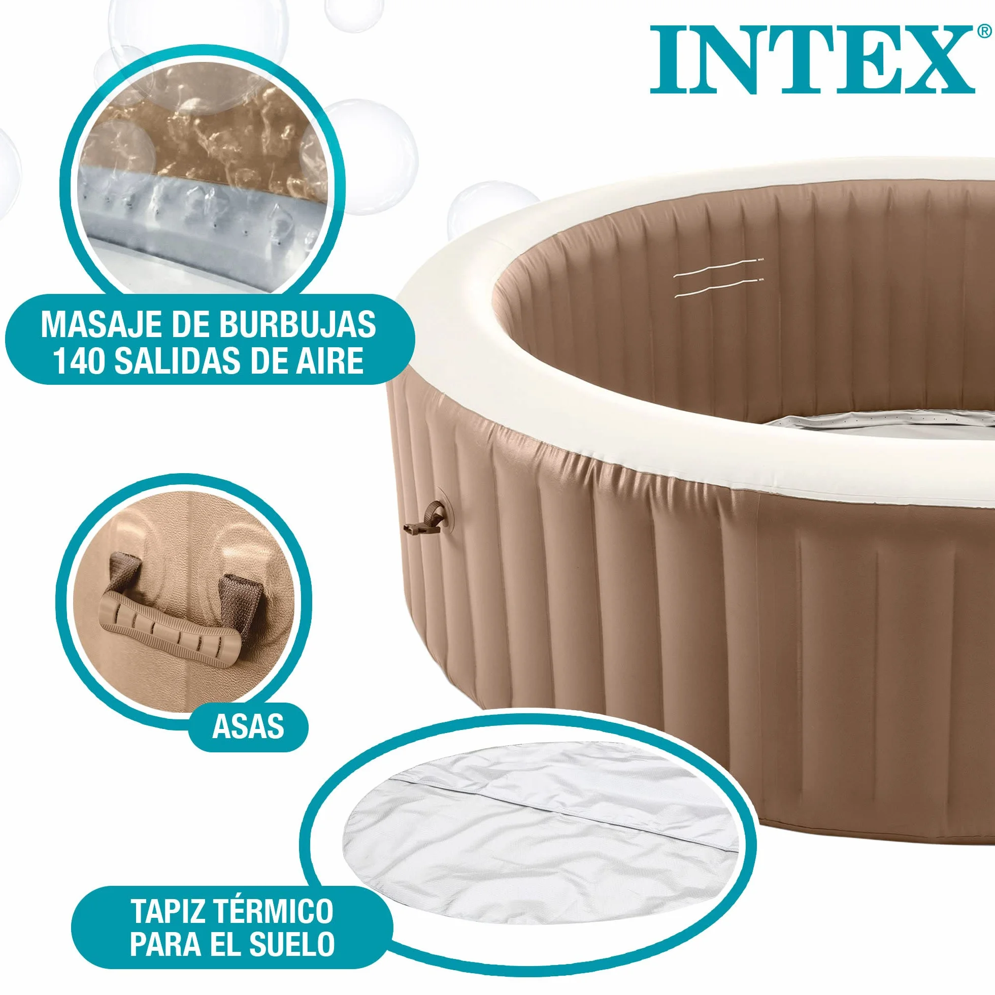 Intex Pure Spa Sahara 6 Places 28428EX Beige