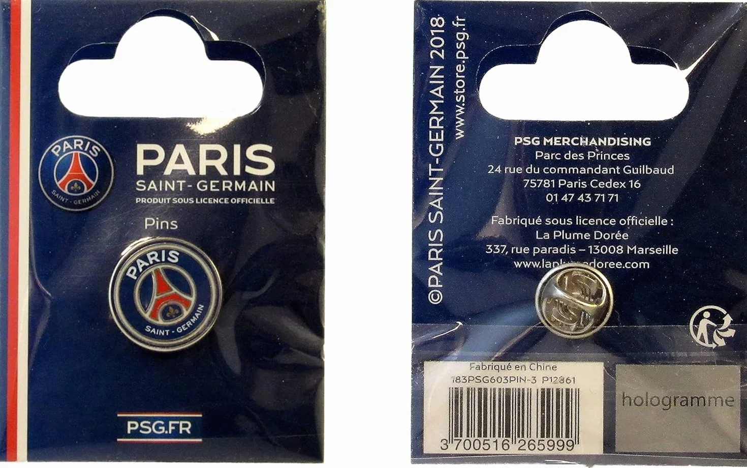 Pins PSG - Collection officielle Paris Saint Germain