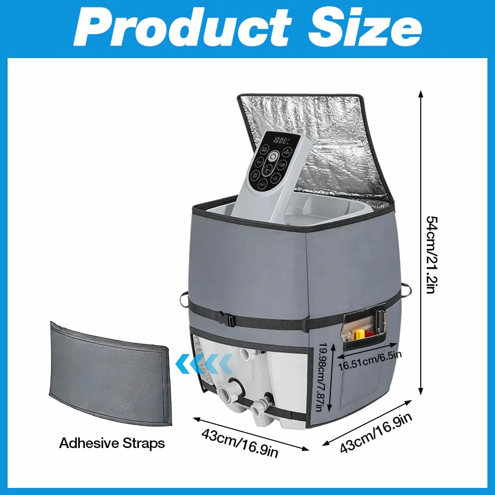 Couvercle de Pompe de Chauffage pour Spa Jacuzzi, Housse pour Baignoire Extérieure (Gris)