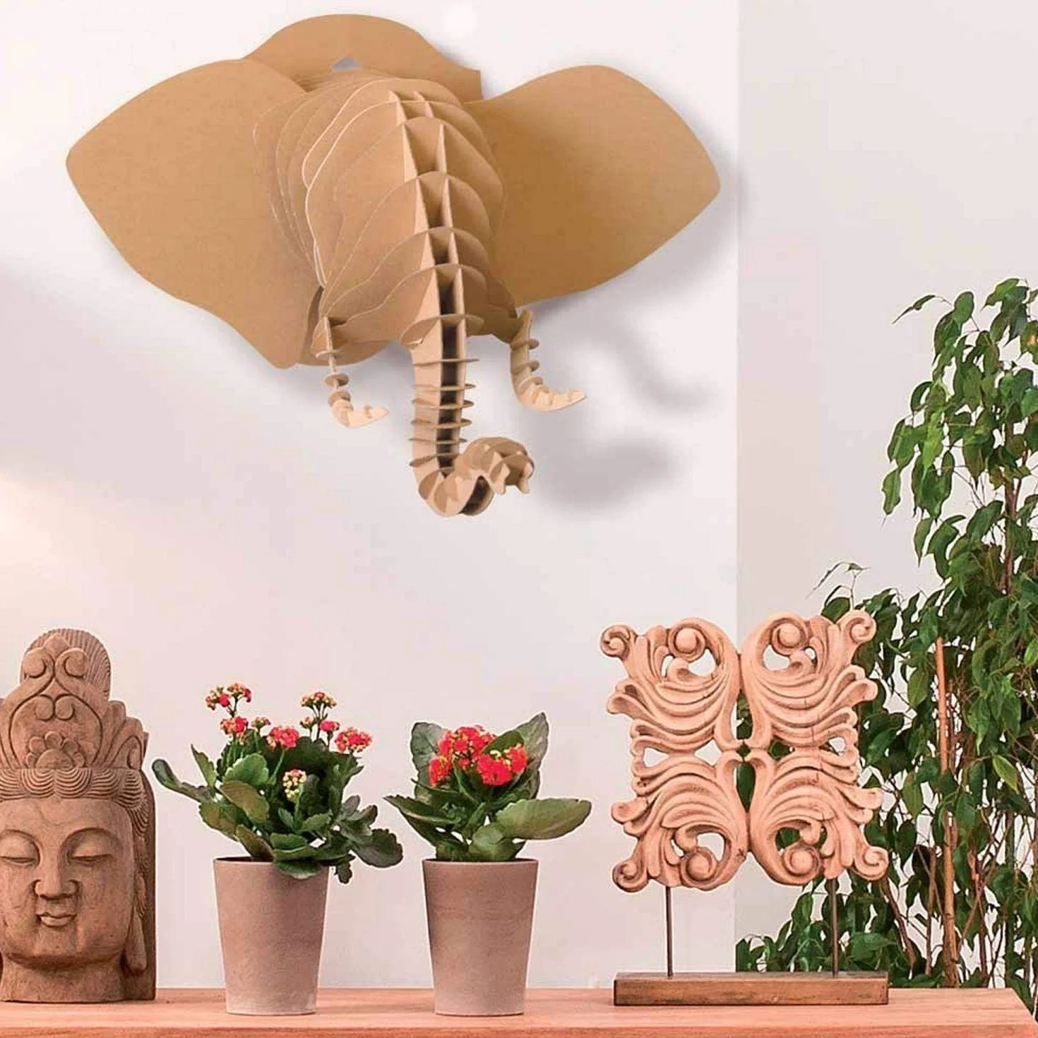 Déco 3D en carton Éléphant