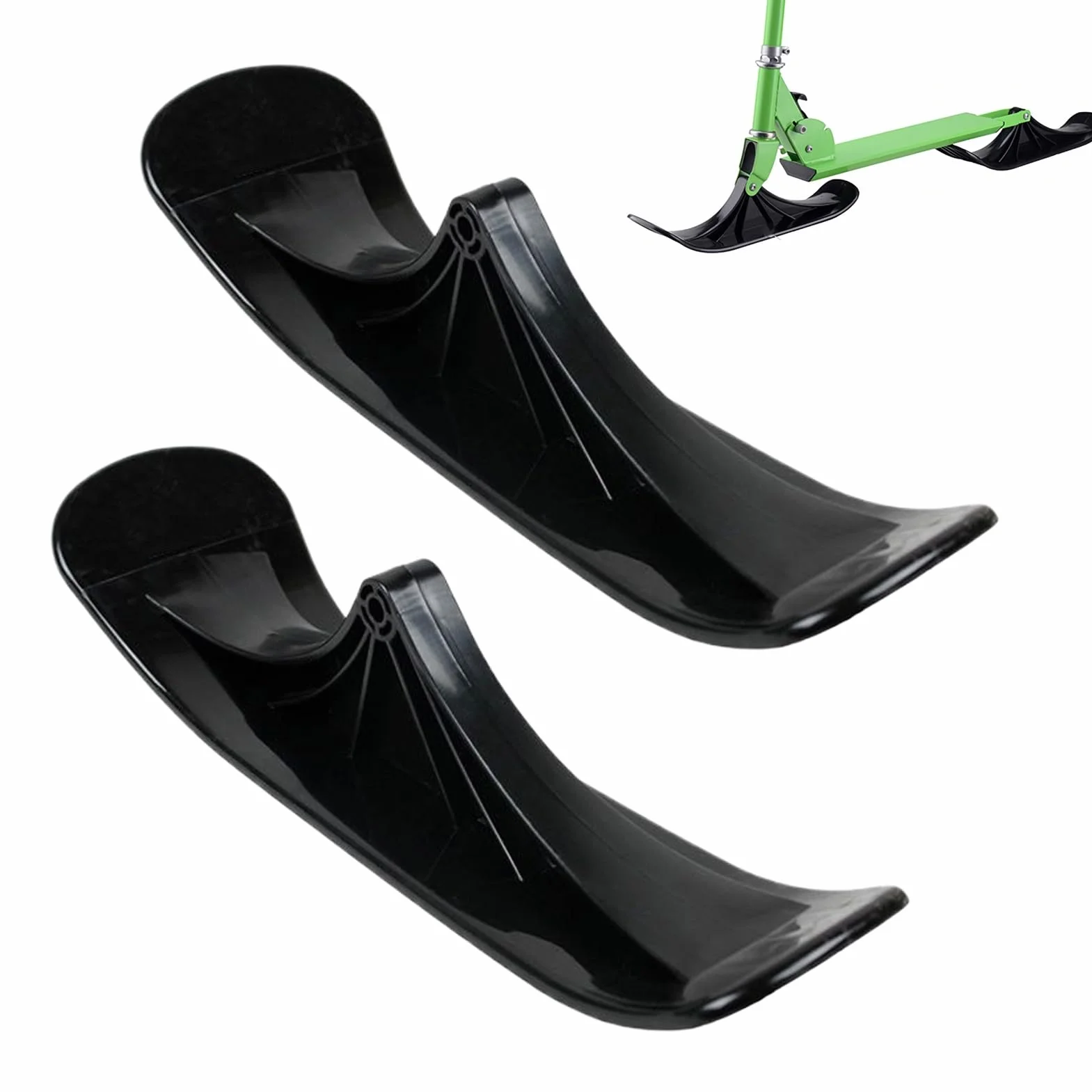 Generisch 1 paire de transformation pour trottinette à neige, kit de conversion portable pour ski et skateboard, luge, pour les terrains de neige, les stations de skateboard et l'extérieur, 1 paire