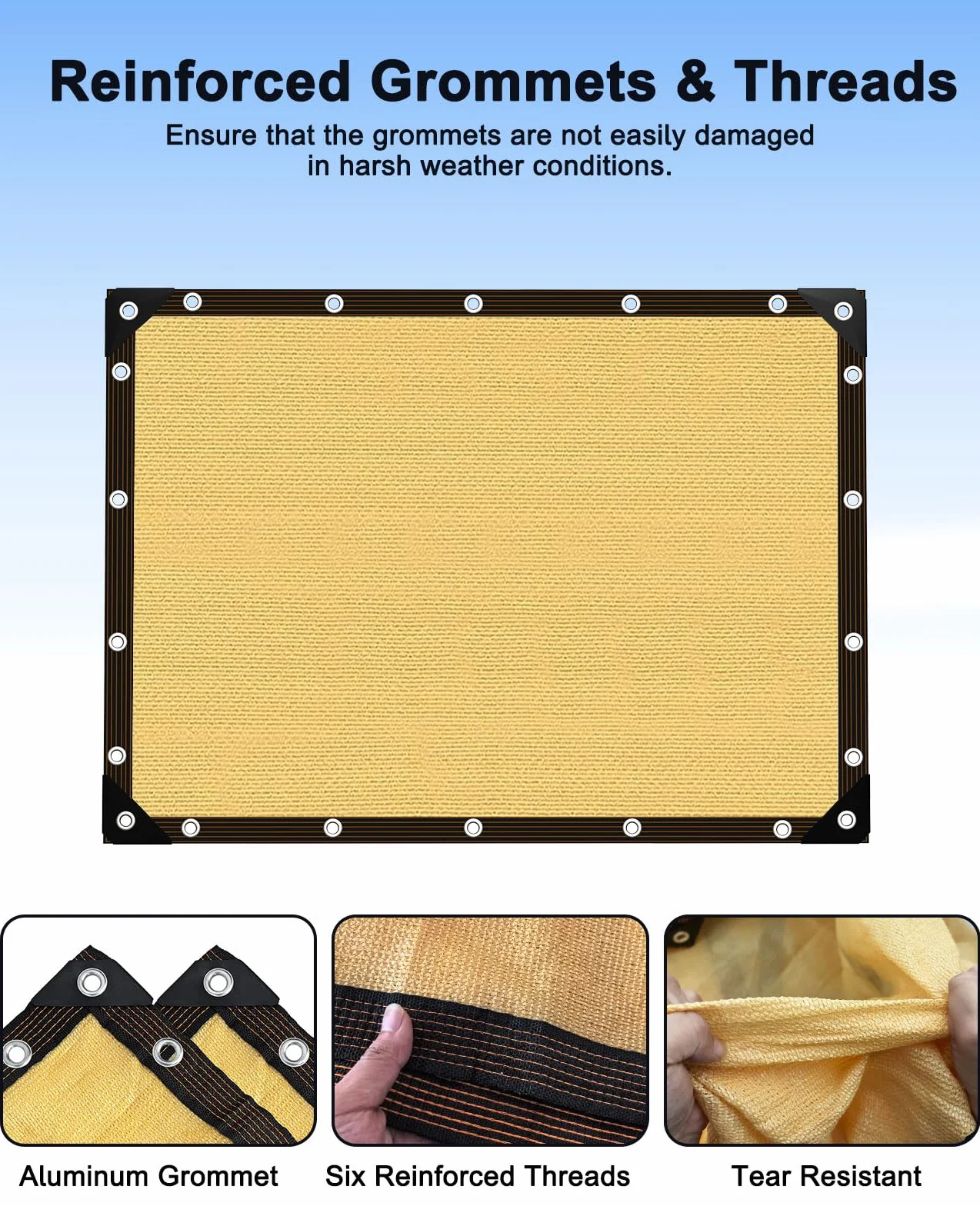 Voile d'ombrage 85% UV toile d'ombrage avec œillets pour serre jardin pergola patio