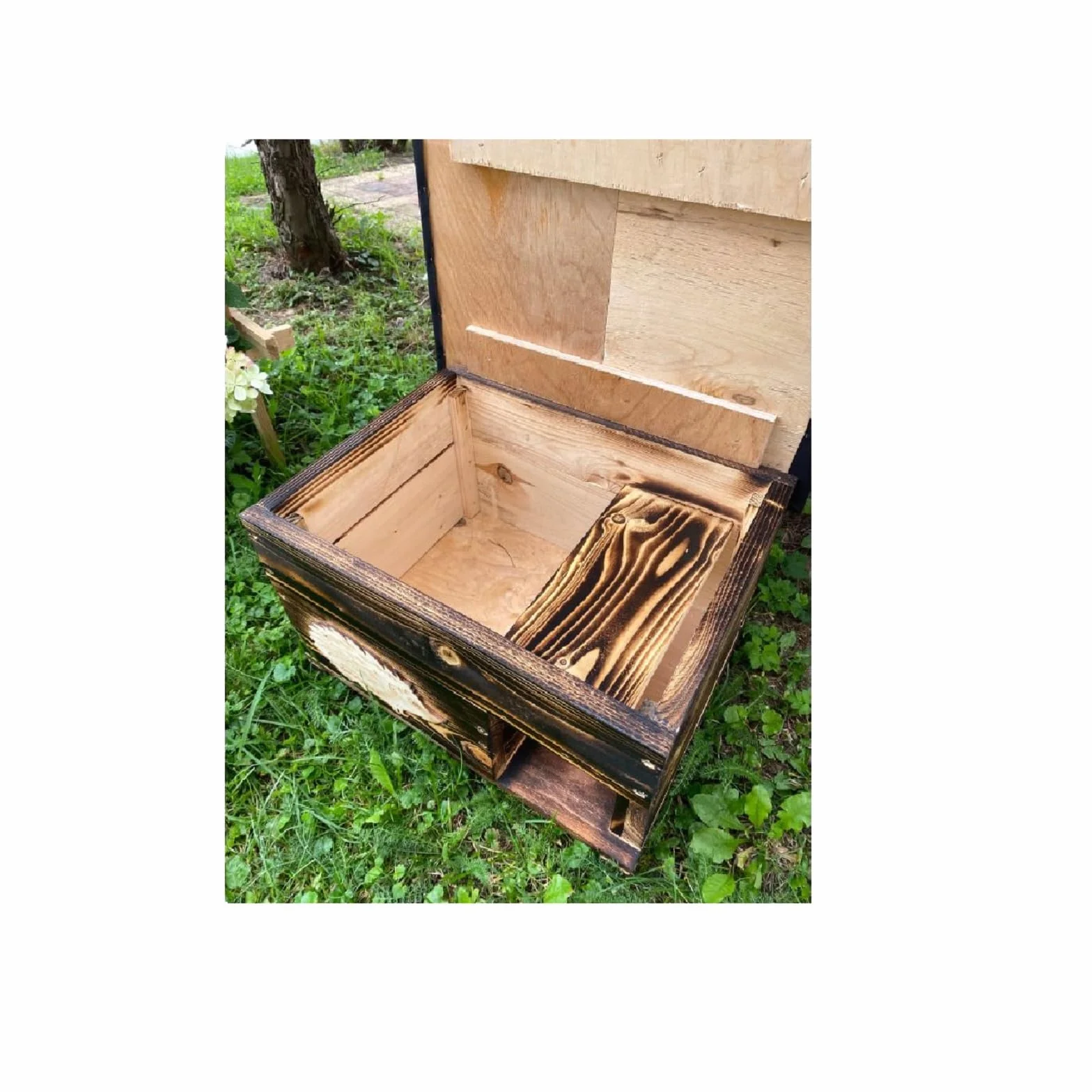 QLS Abri pour hérisson en bois 40 x 50 x 30 cm avec toit amovible résistant aux intempéries