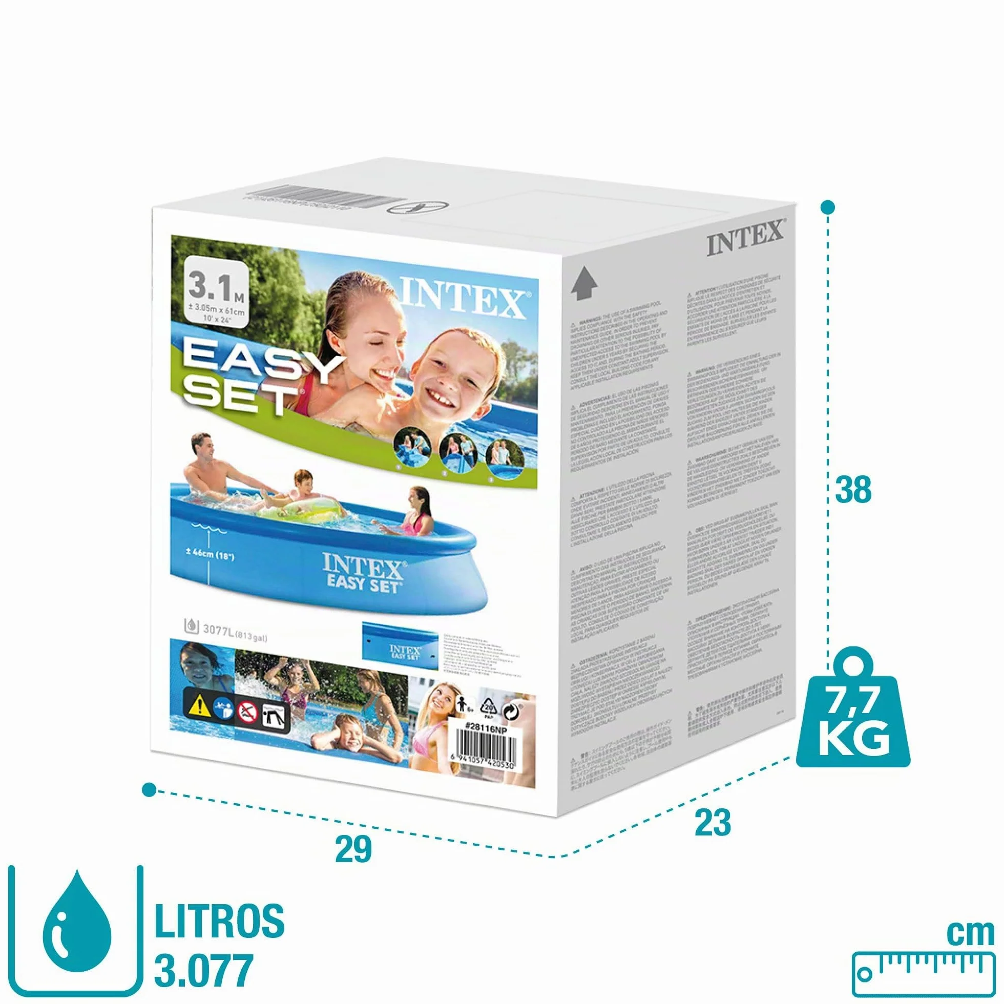 Intex piscinette Easy Set autoportante 3,05 x 0,61m