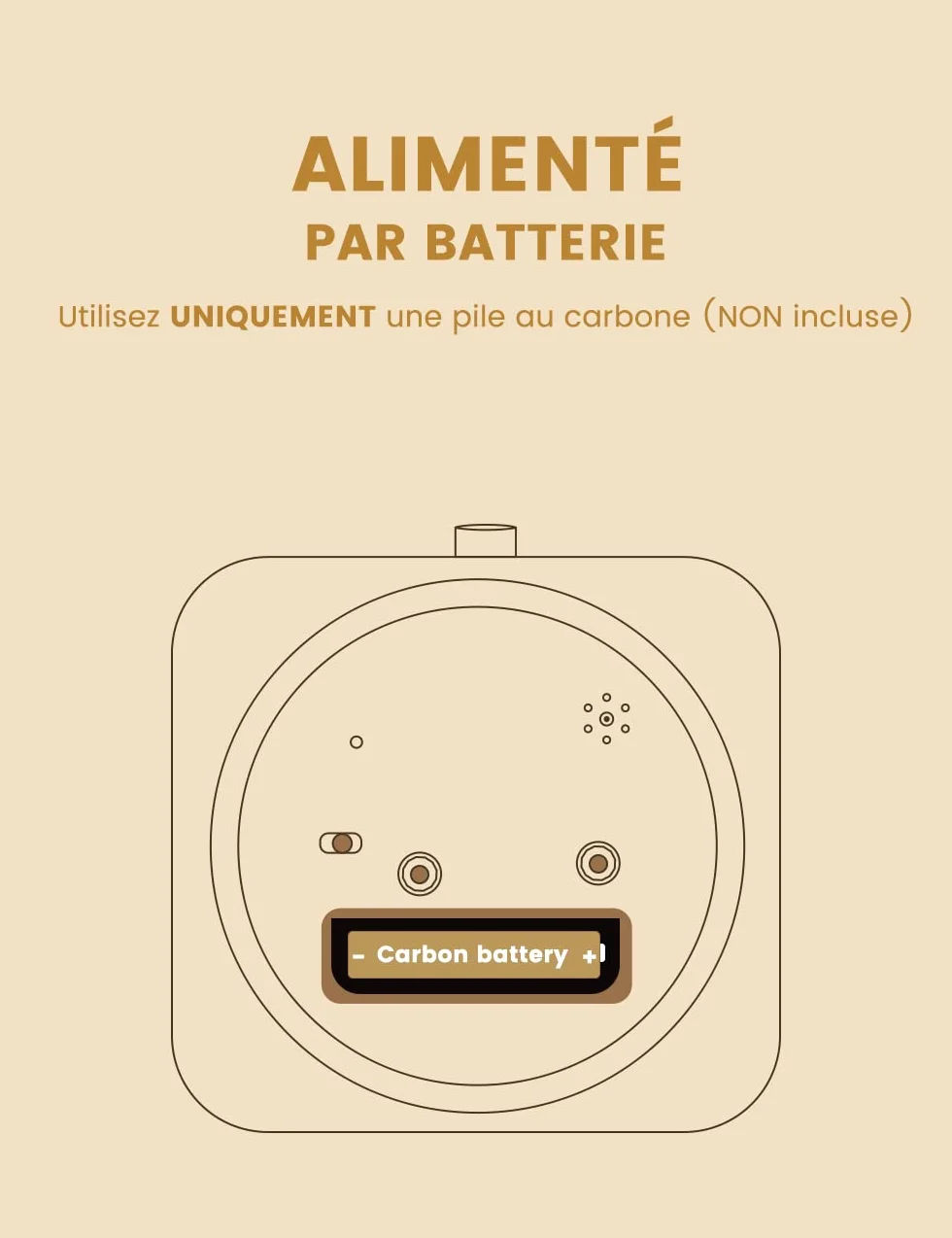 AboveClock Réveil Matin à Piles en Bois Silencieux Analogique de Voyage Lumineux Avec Fonction Snooze