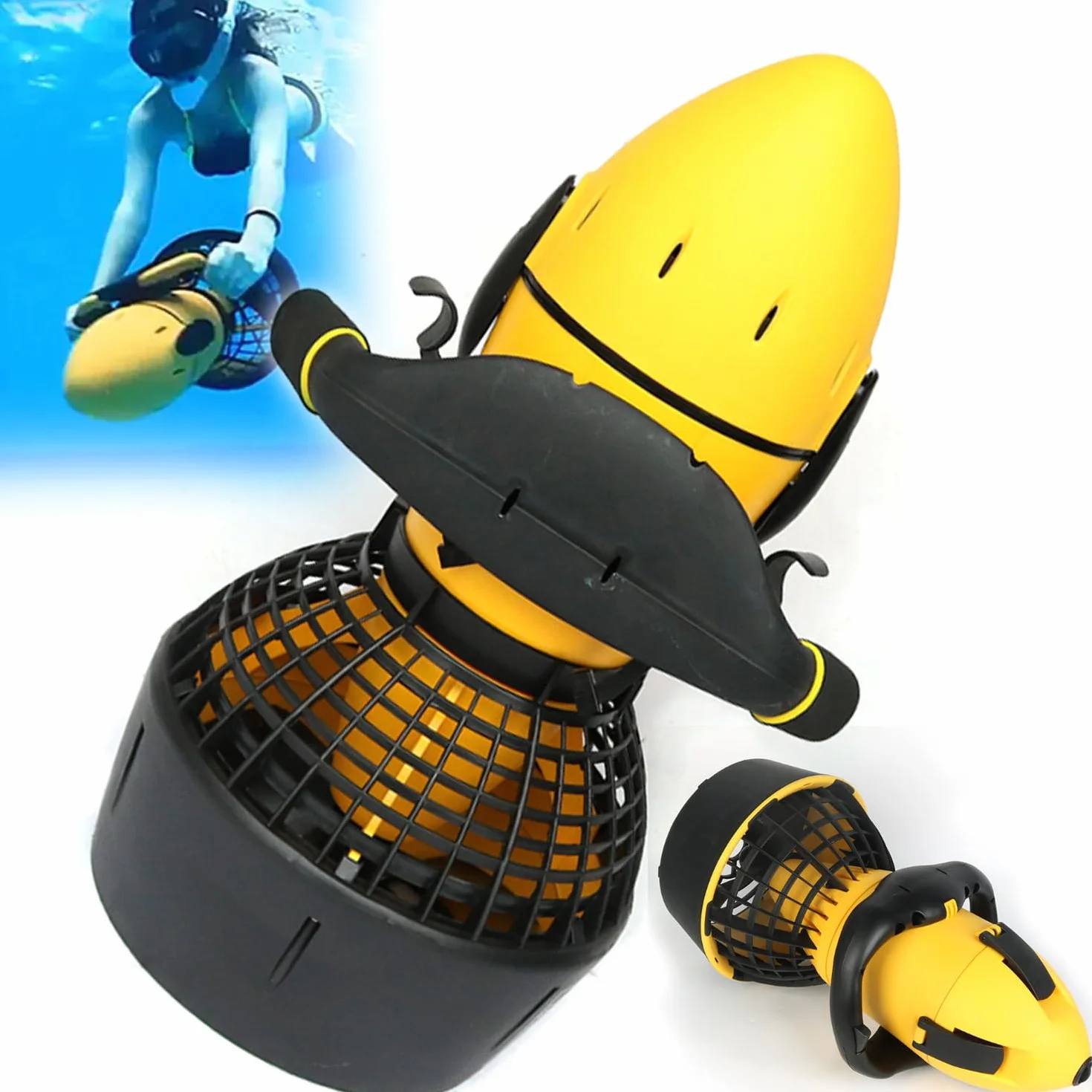 Booster de Scooter sous-Marin, boosters de Natation Double Vitesse sous-Marine imperméable extérieur, pour plongée en plongée en apnée avec Une Monture de caméra de Sport,500W