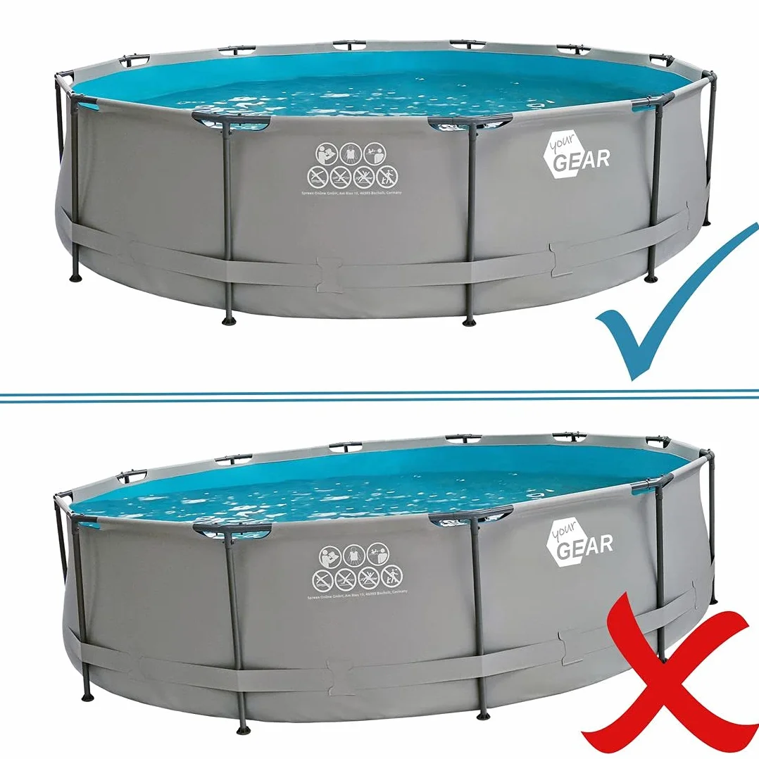 yourGEAR Piscine familiale acier renforcé Ø 457 x 100 cm Gris