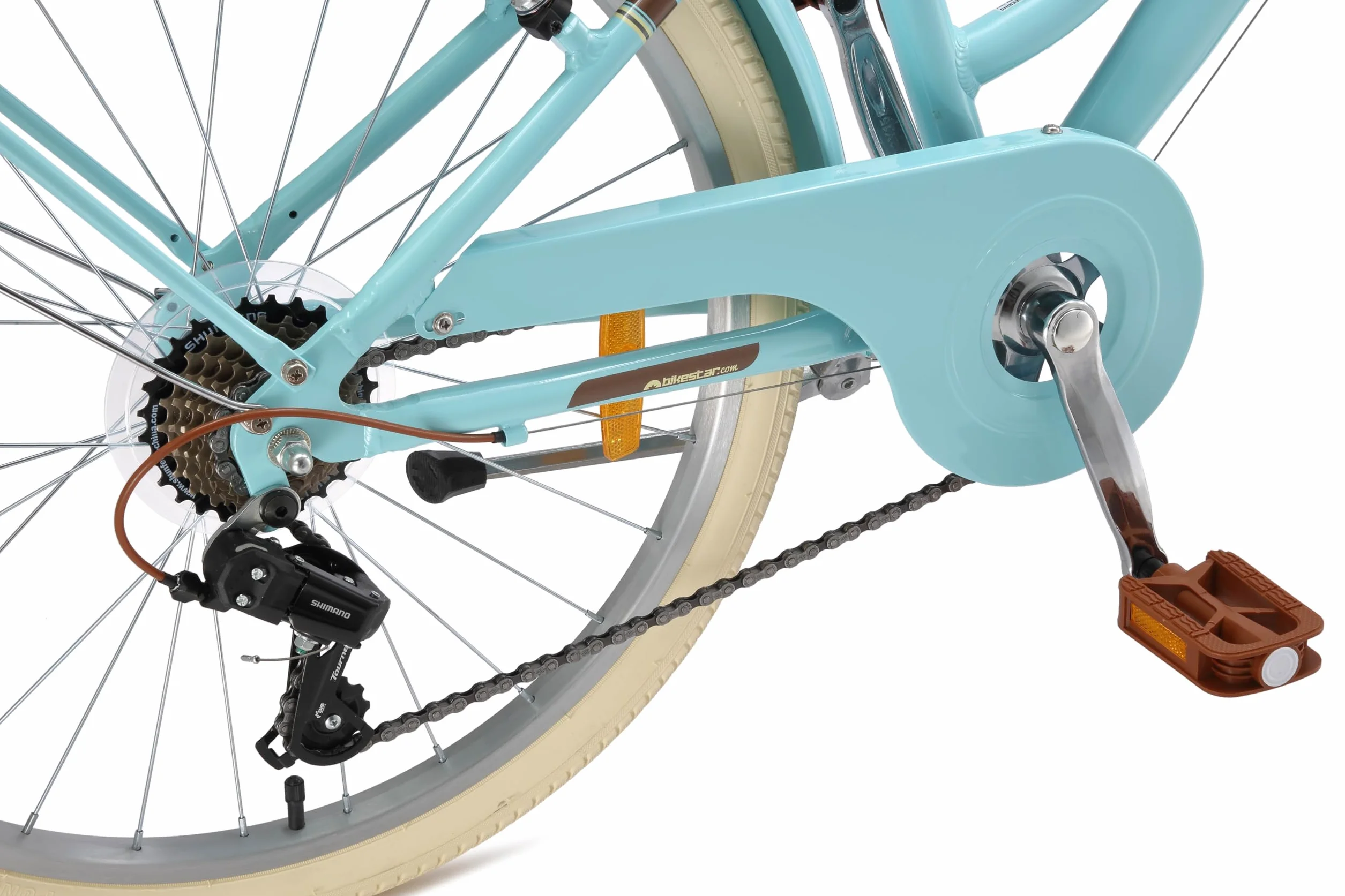 BIKESTAR Vélo pour Enfants en Aluminium à partir de 9-10 Ans | Vélo rétro de Ville 24 Pouces, 7 Vitesses, Panier, Frein en V, vélo hollandais