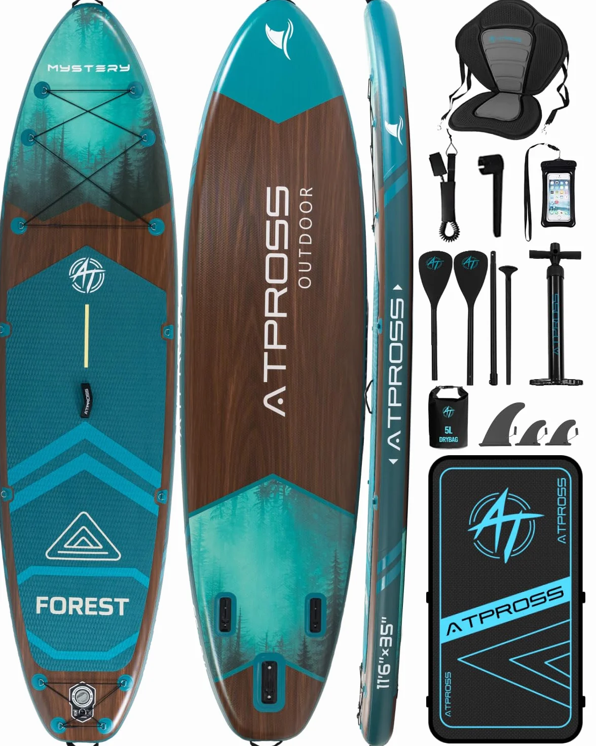 Planche à pagaie gonflable pour adultes, 350 x 89 x 15 cm, 200 kg, extra large, avec kit d'accessoires de SUP et sac à dos, planche de kayak antidérapante, stable, pour yoga, pêche, surf