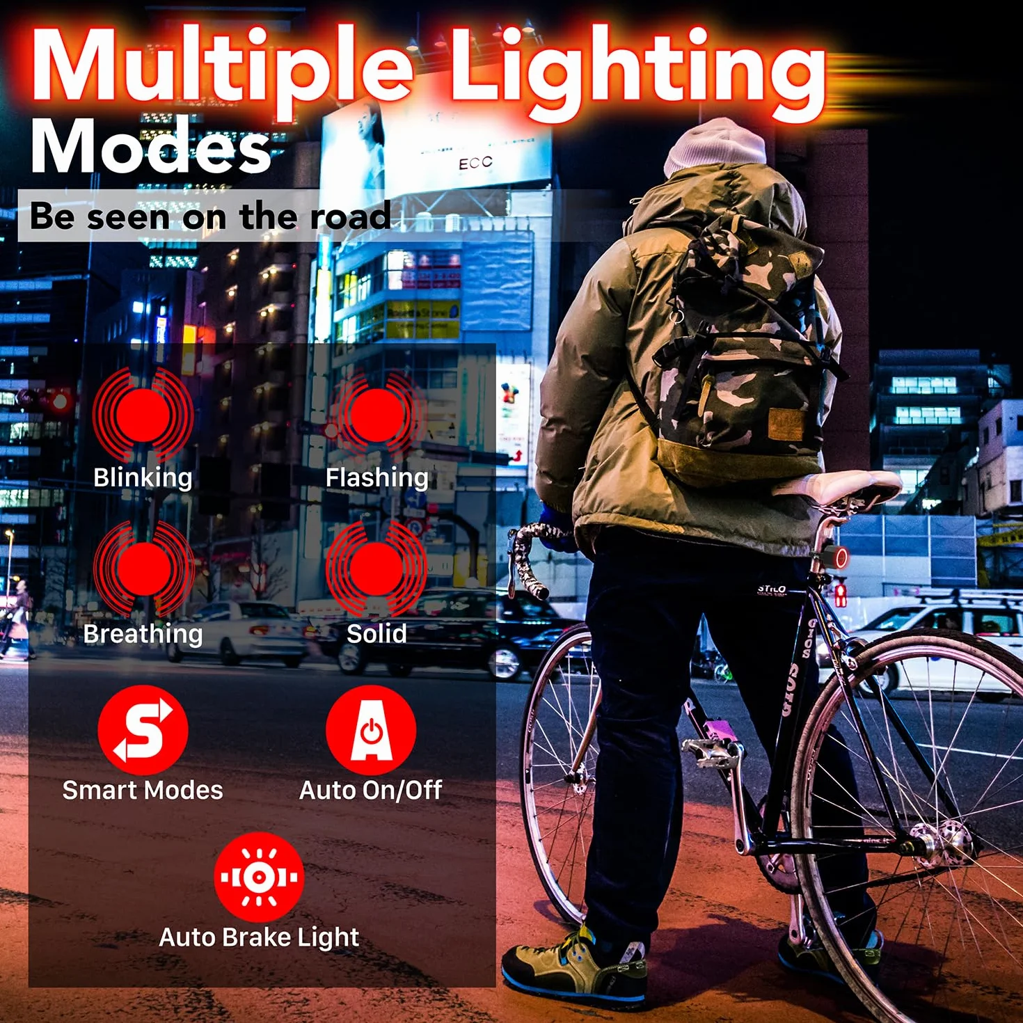 Fosmon – Alarme et Lumière Avant et Arrière pour Vélo et Trottinette avec Télécommande - Alarme Antivol 110 DB – Lampe Velo Avant et Arriere - pour Bicyclette Électrique, Moto, Trottinette Electrique