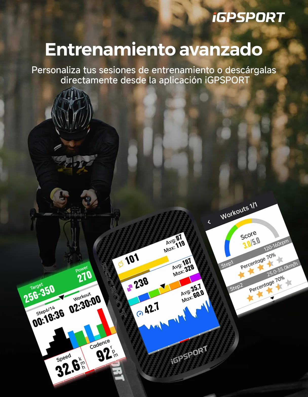 iGPSPORT BSC300T Compteur Velo sans Fil, 2,4’’ Écran Tactile Map Navigation GPS 130+ Données Alerte Hors Itinéraire, Di2 IPX7 Synchronisation Strava Compteur Velo GPS