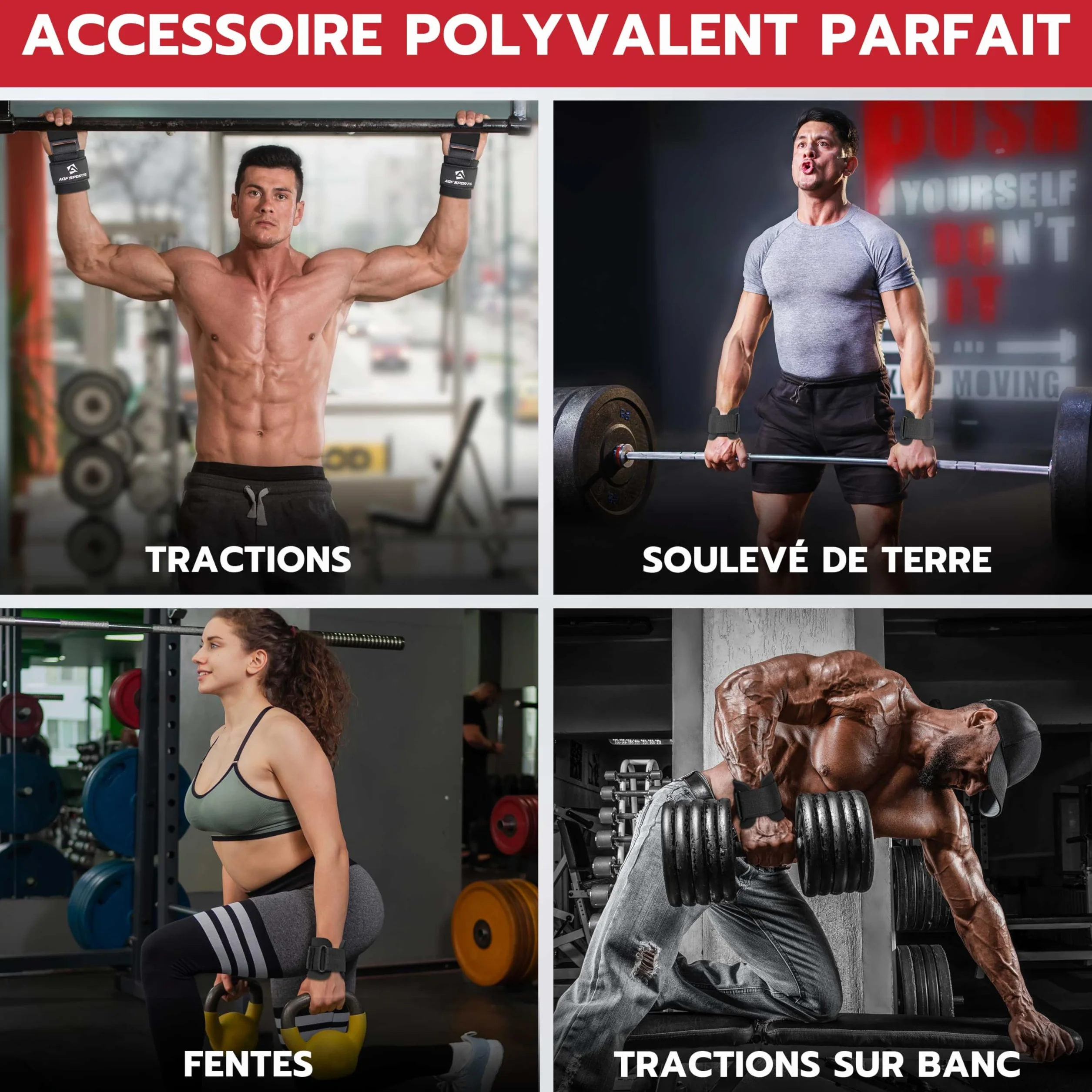Sangle Musculation Crochet Poignées Revêtues Caoutchouc Antidérapant Néoprène Rembourré 8 mm Levage Tirage Barre Haltérophilie Soulevés Terre Gym