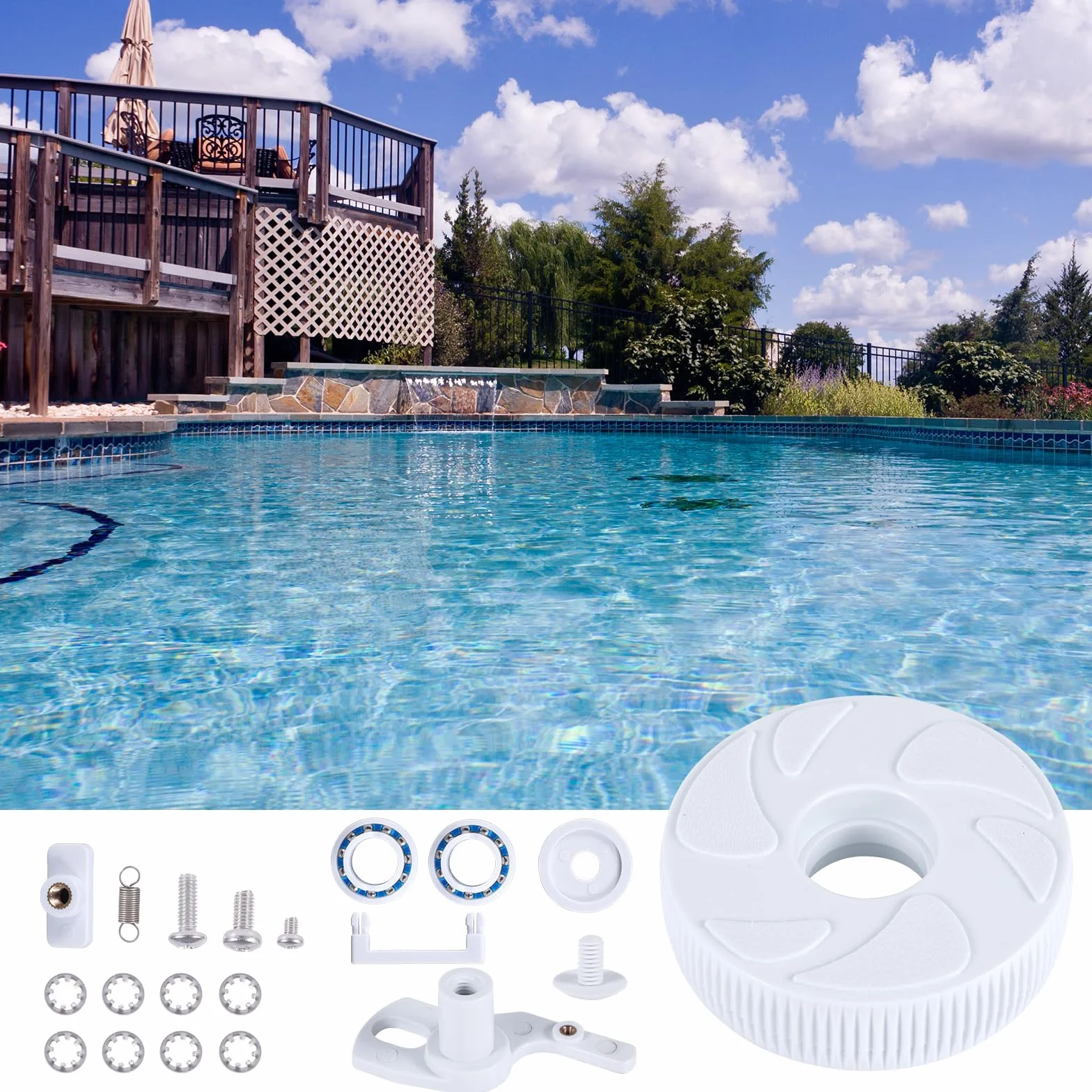 Gosknor Pièce Rechange Roue de Renvoi Nettoyeur de Piscine, Kit d'Essieu Pivotant Compatible Polaris 280 180