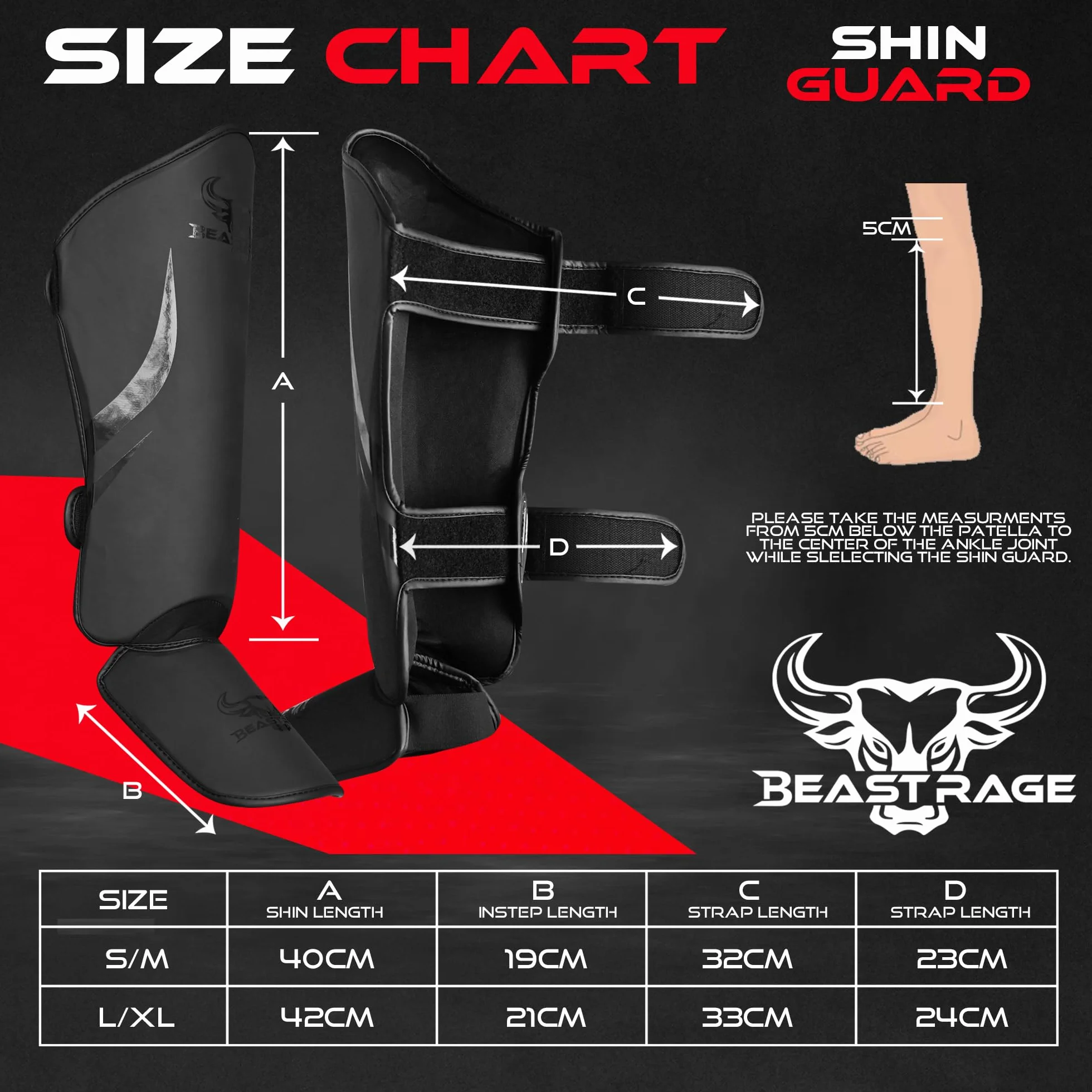 Beast Rage Protège-Tibias Muay Thai pour MMA,Kickboxing,Arts Martiaux-Protège-Tibias durables avec Protection du Cou-de-Pied,Ajustables,Bien ajustés,protège-Tibias à Haut Impact