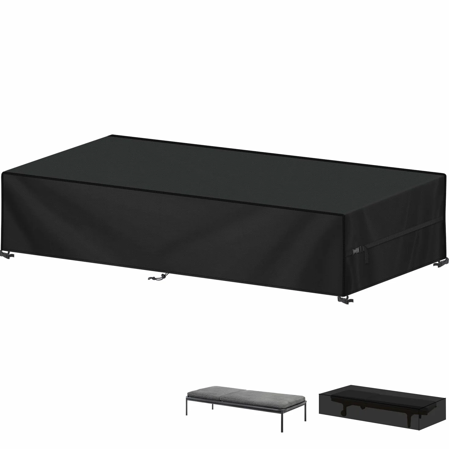 LAMUNI Housse de Protection Transat Jardin 420D Oxford Impermeable Anti-UV 218x77x55cm