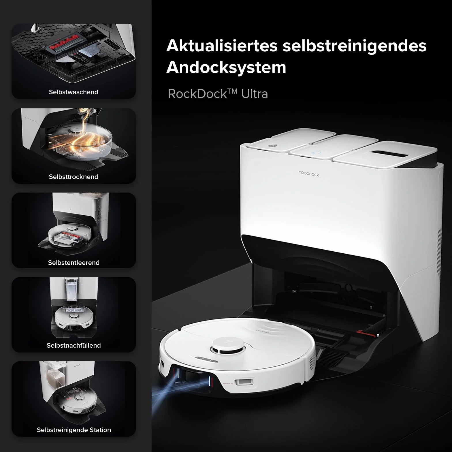 Roborock S8 Pro Ultra Robot Aspirateur Laveur 6000Pa Reactive 3D Station Automatique Reconditionné